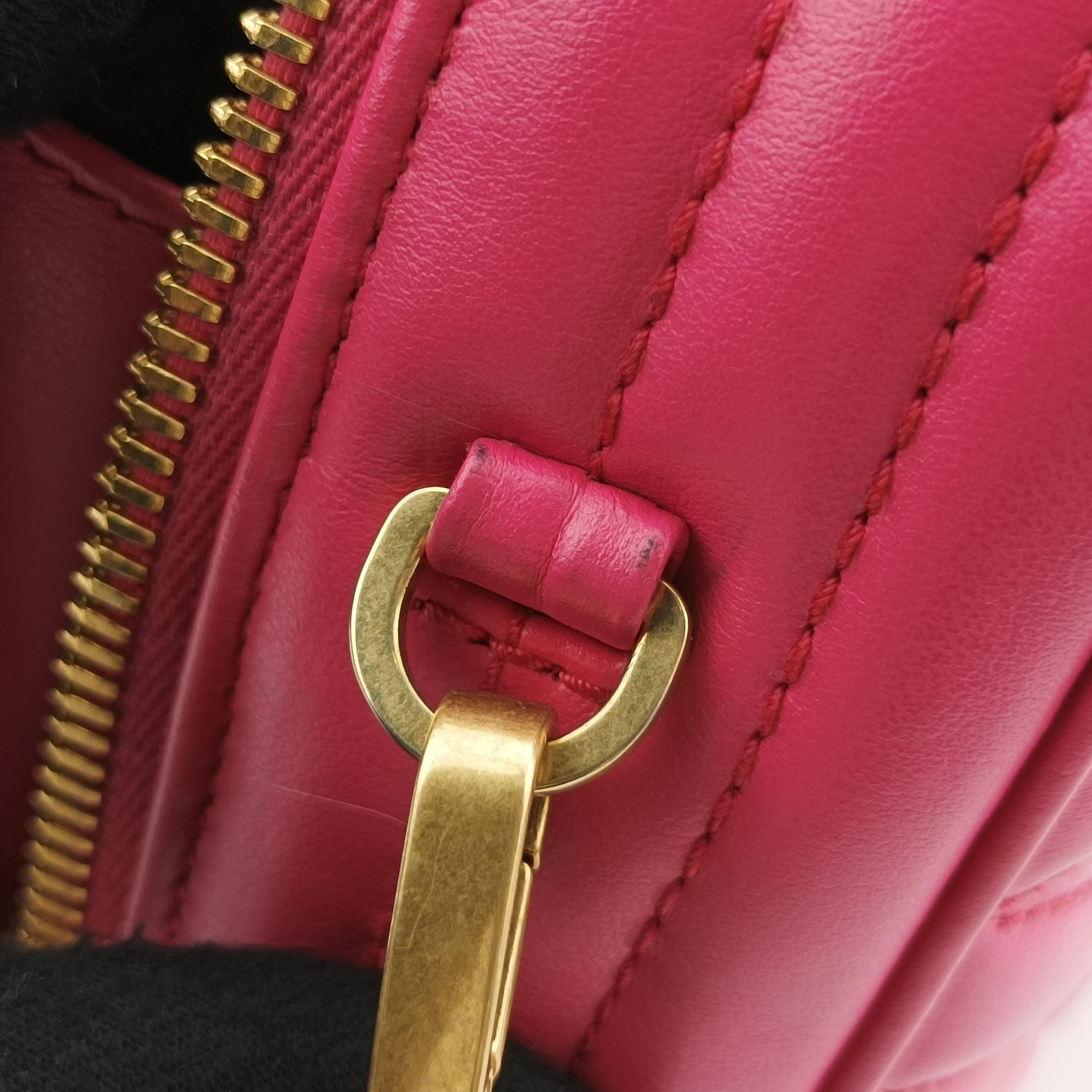 Pre-owned Prada Diagram Pink leather  shoulderbag | stylenewstar