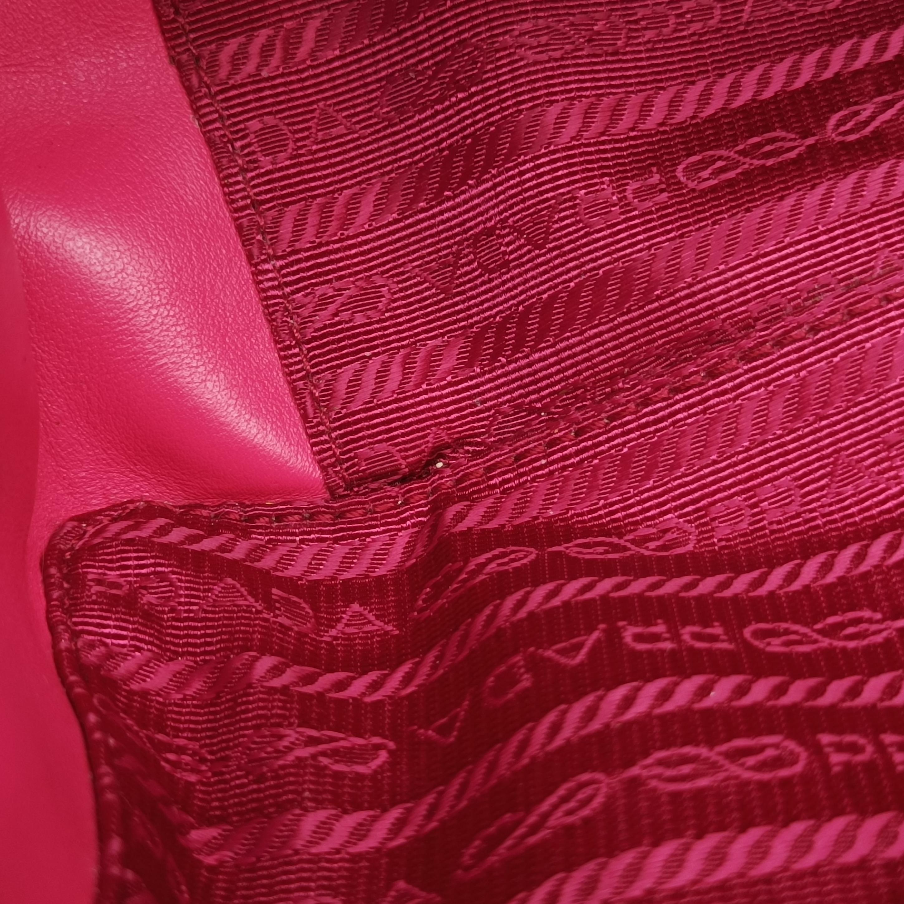 Pre-owned Prada Diagram Pink leather  shoulderbag | stylenewstar