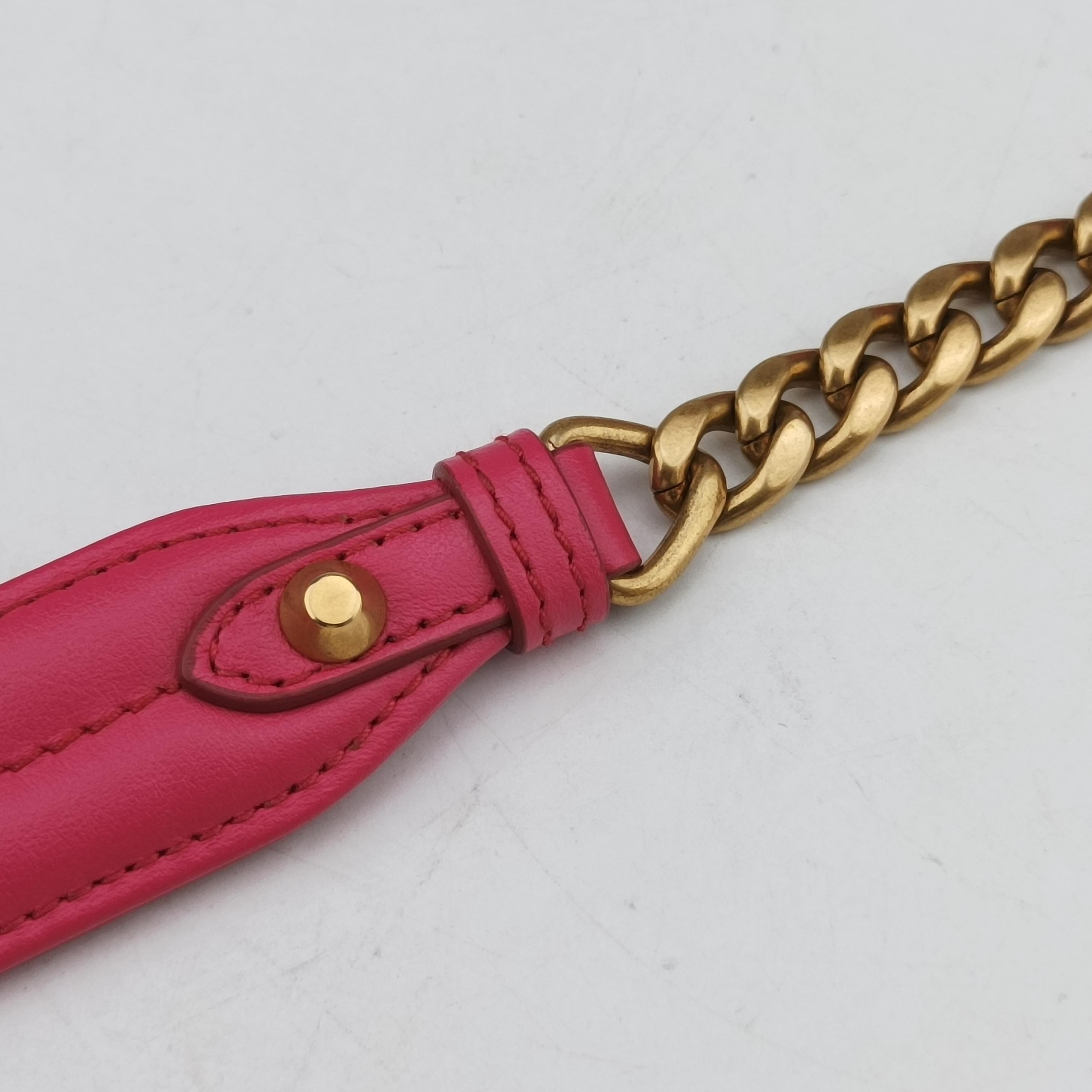 Pre-owned Prada Diagram Pink leather  shoulderbag | stylenewstar