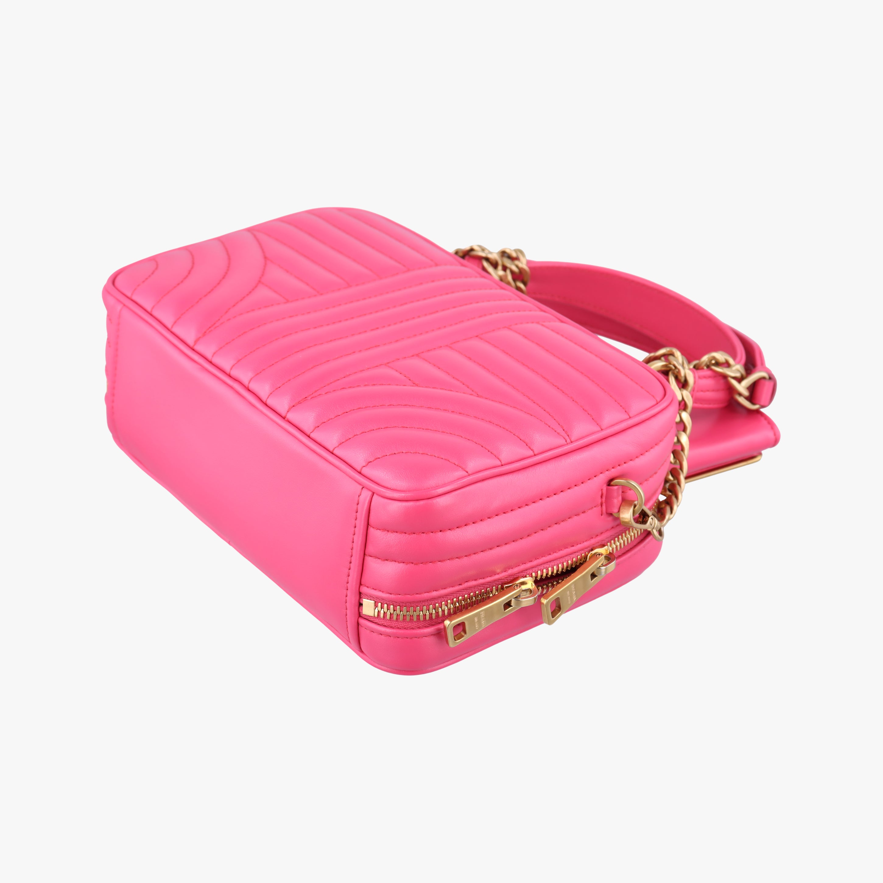 Pre-owned Prada Diagram Pink leather  shoulderbag | stylenewstar
