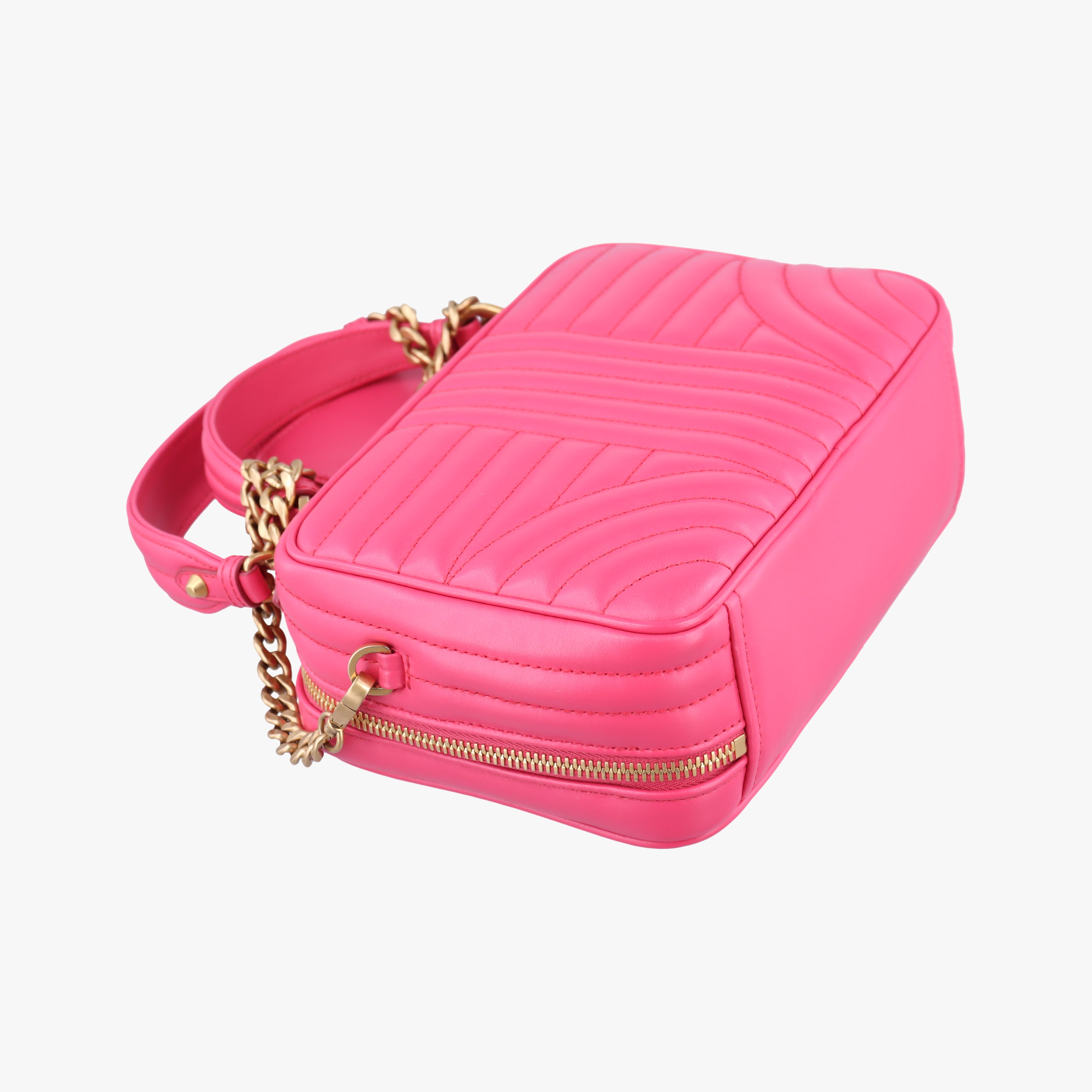 Pre-owned Prada Diagram Pink leather  shoulderbag | stylenewstar