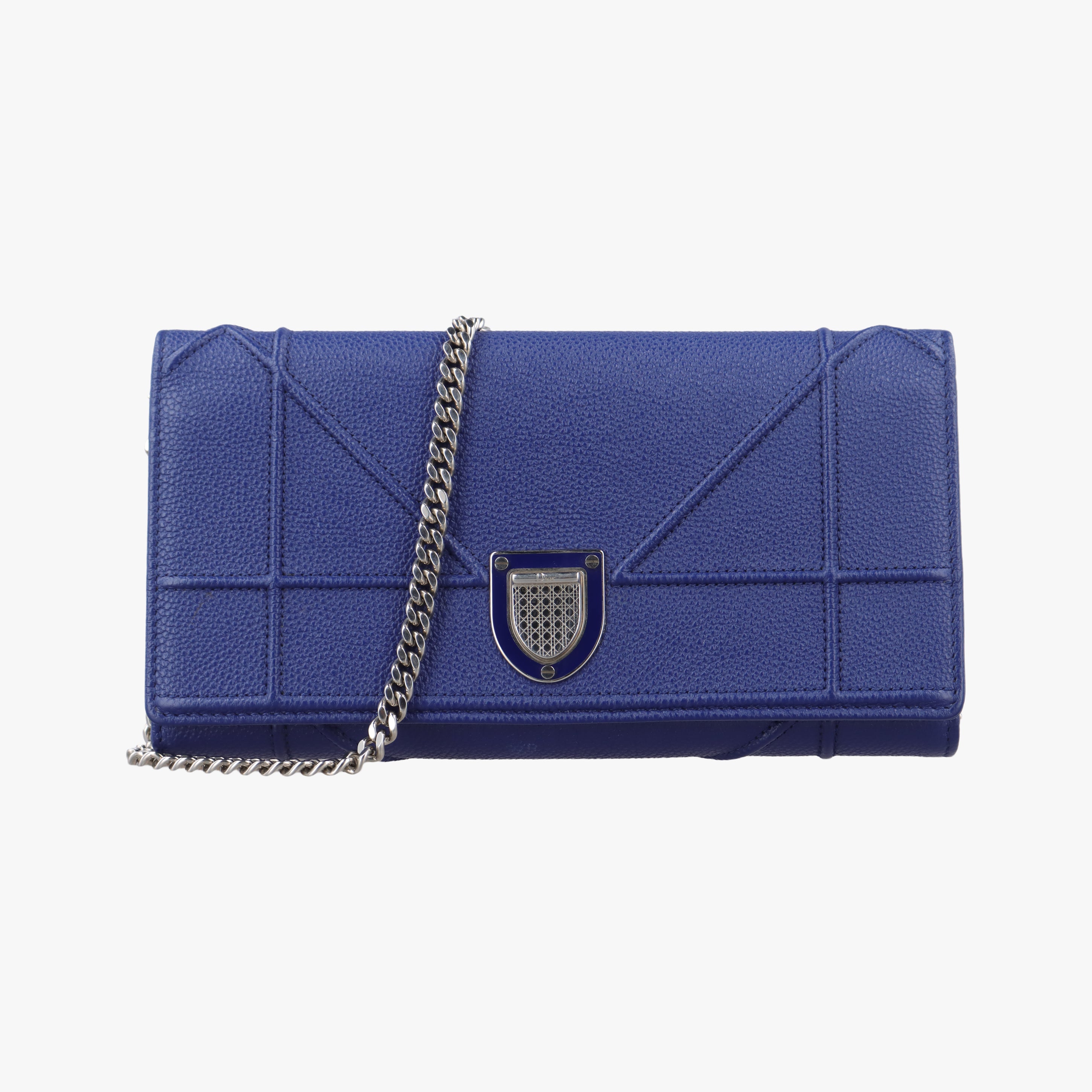 Pre-owned Christian Dior Diorama Blue Leather  shoulderbag | stylenewstar
