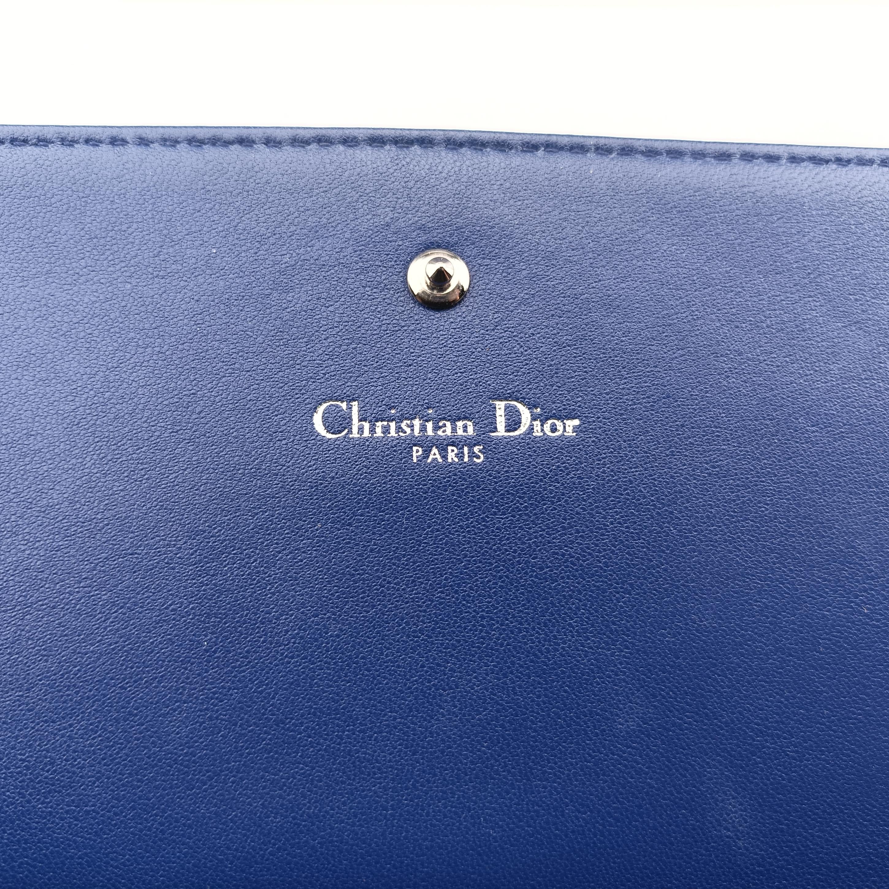 Pre-owned Christian Dior Diorama Blue Leather  shoulderbag | stylenewstar
