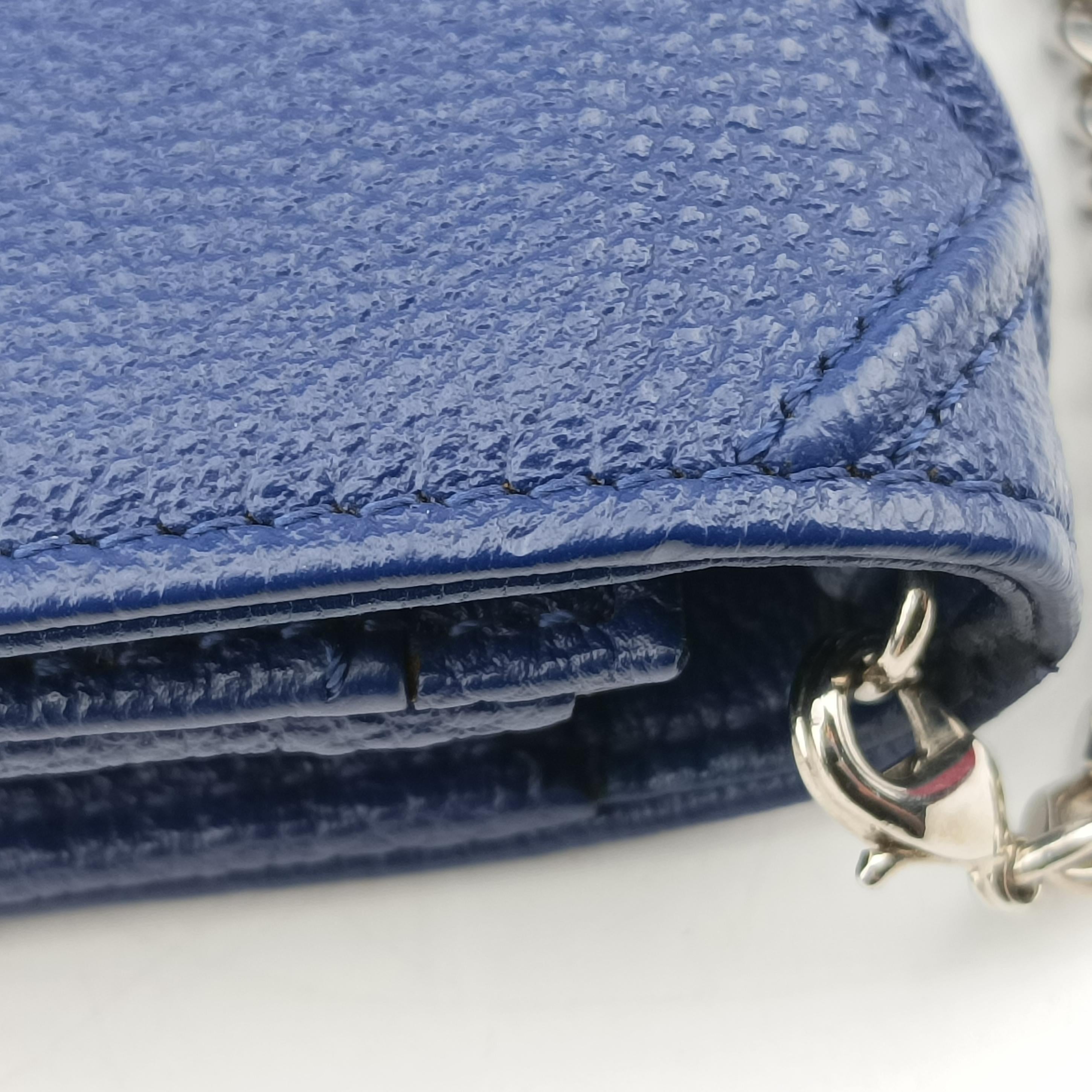 Pre-owned Christian Dior Diorama Blue Leather  shoulderbag | stylenewstar