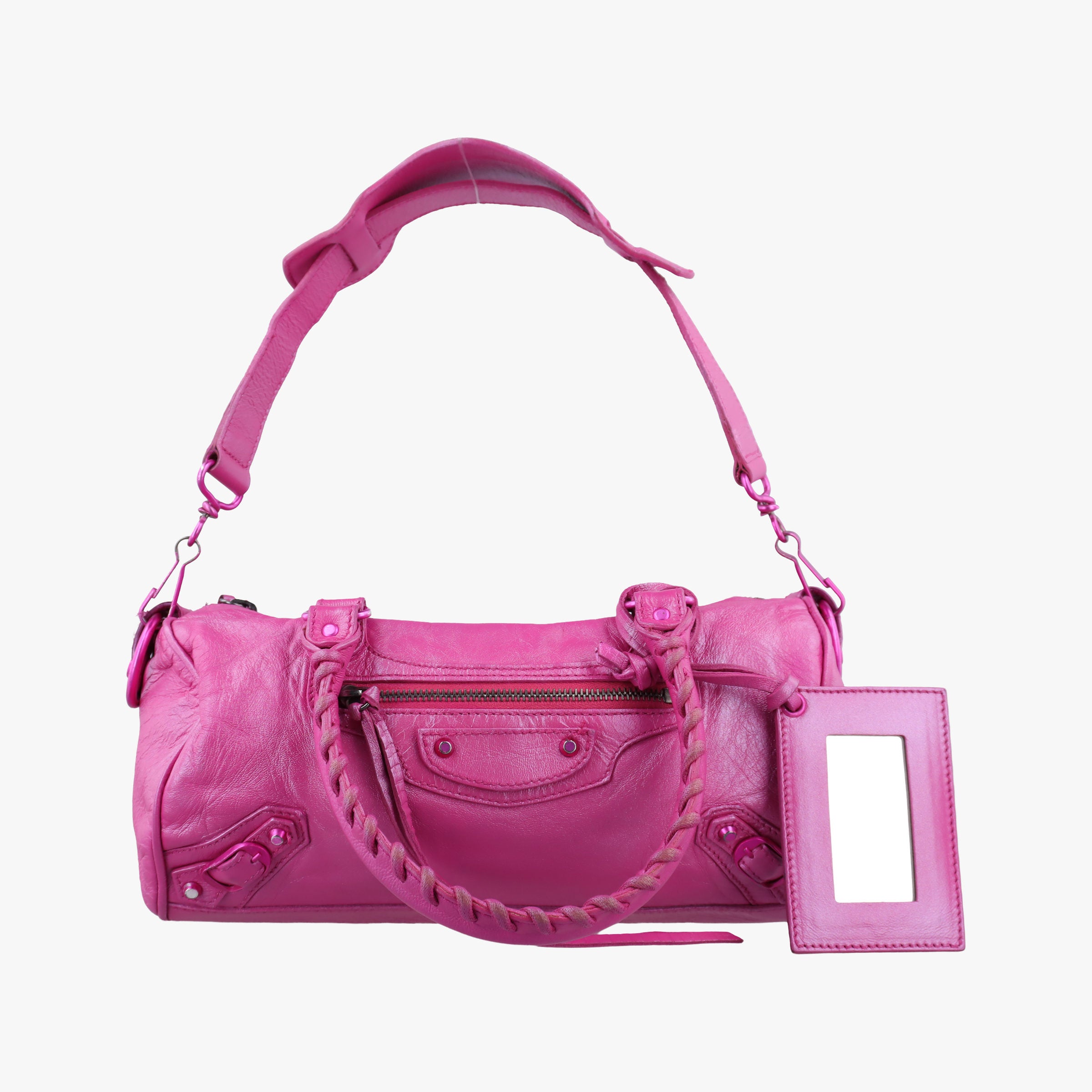 Pre-owned Balenciaga TwiggyThe City Pink lambskin  shoulderbag | stylenewstar