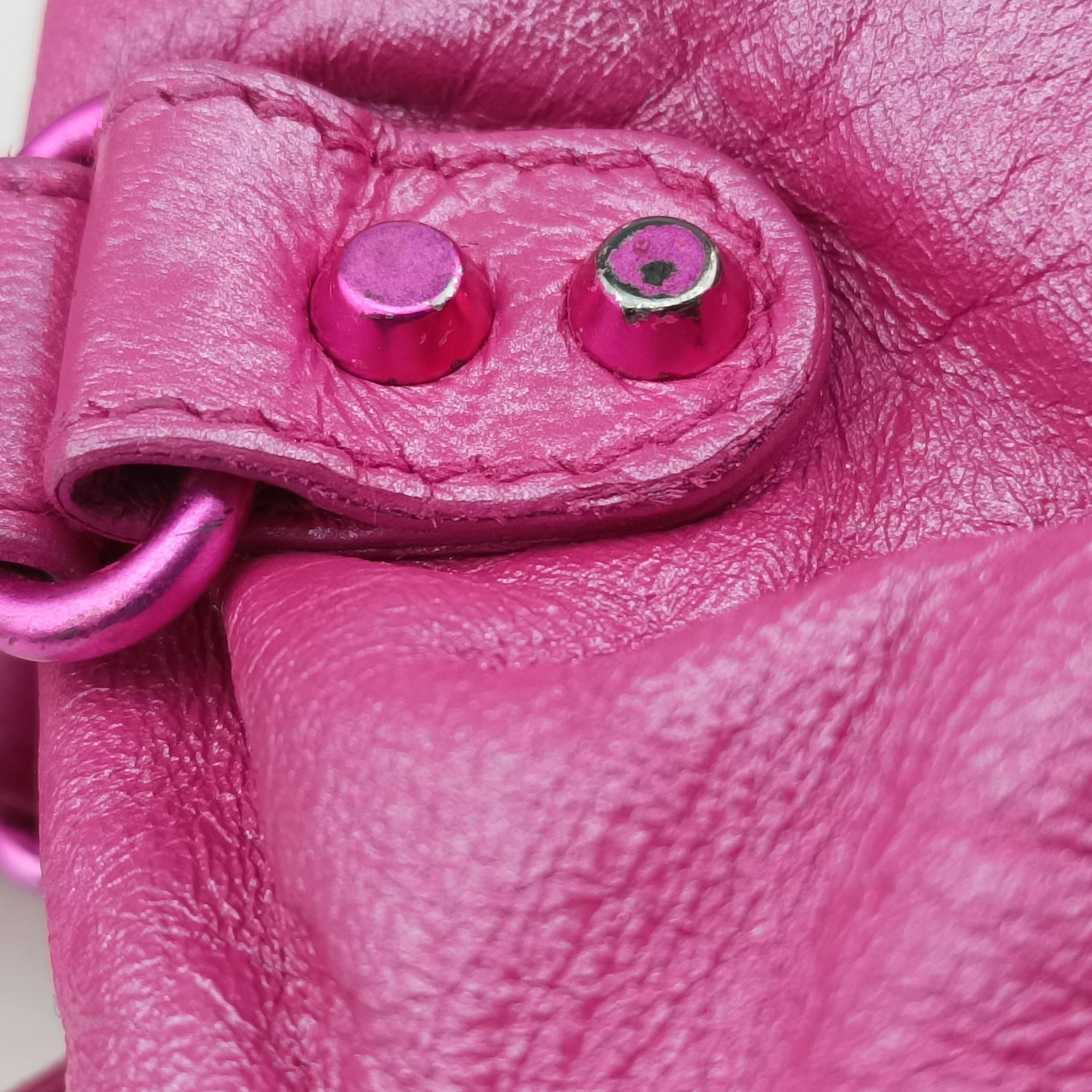 Pre-owned Balenciaga TwiggyThe City Pink lambskin  shoulderbag | stylenewstar