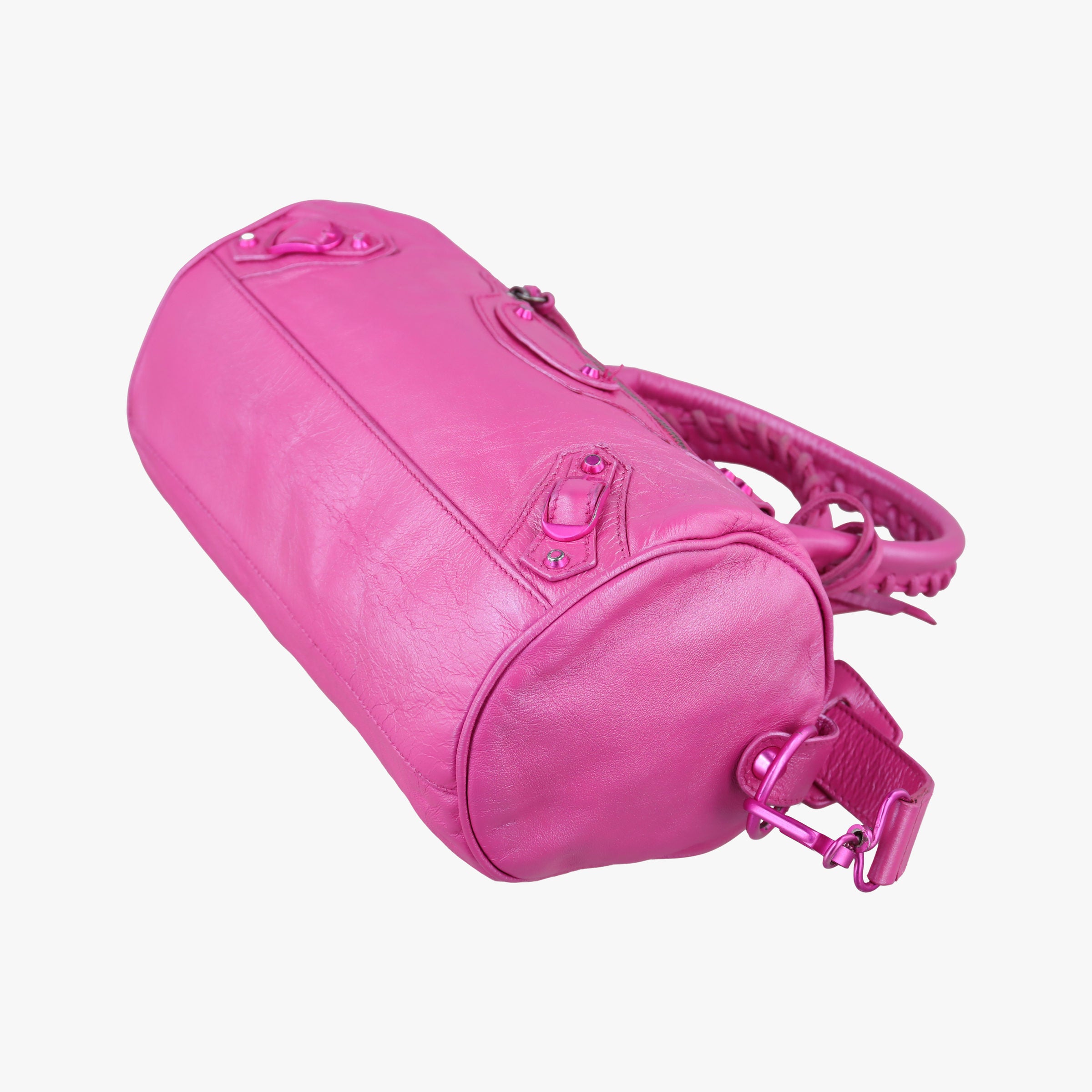 Pre-owned Balenciaga TwiggyThe City Pink lambskin  shoulderbag | stylenewstar
