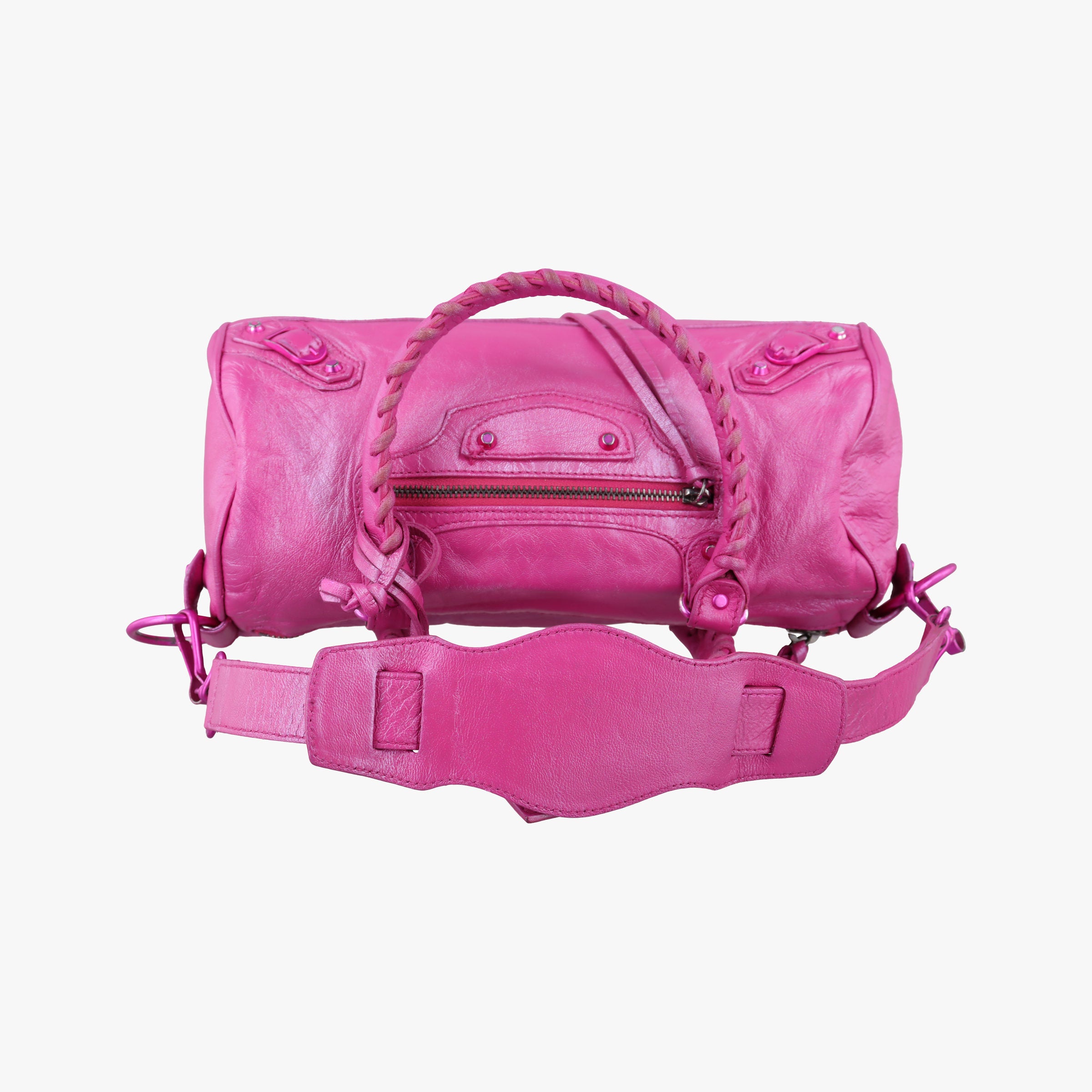 Pre-owned Balenciaga TwiggyThe City Pink lambskin  shoulderbag | stylenewstar