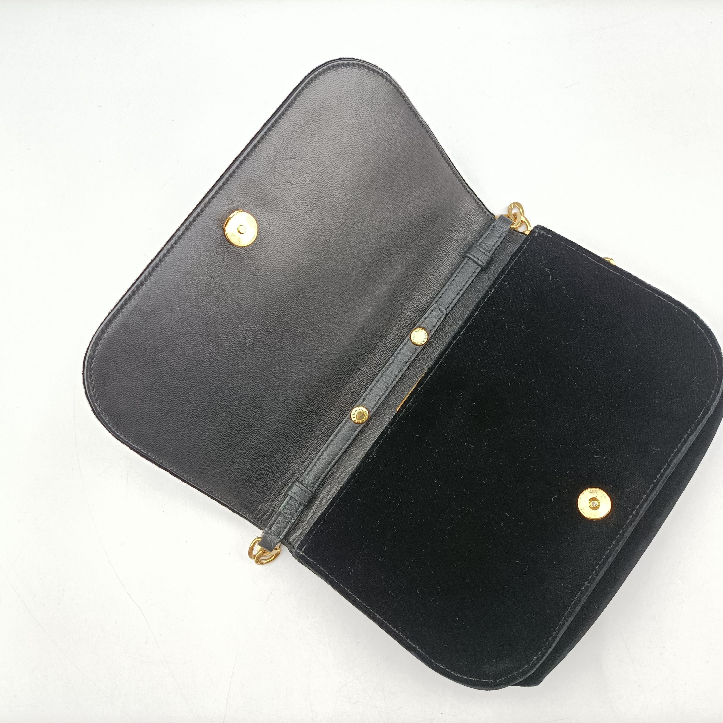Vintage Prada Pattina City chain Black Velour 1BD009 shoulderbag | stylenewstar