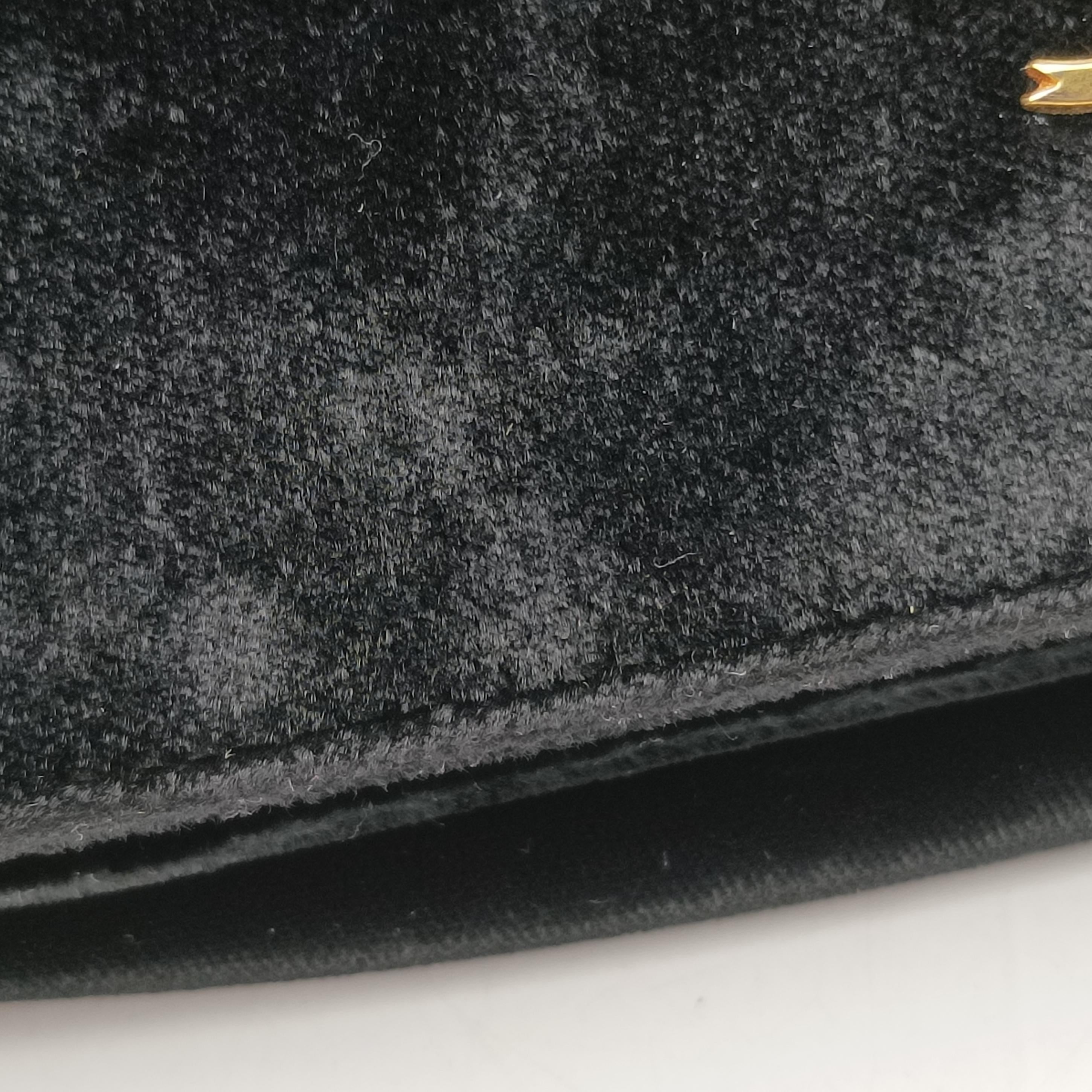 Vintage Prada Pattina City chain Black Velour 1BD009 shoulderbag | stylenewstar
