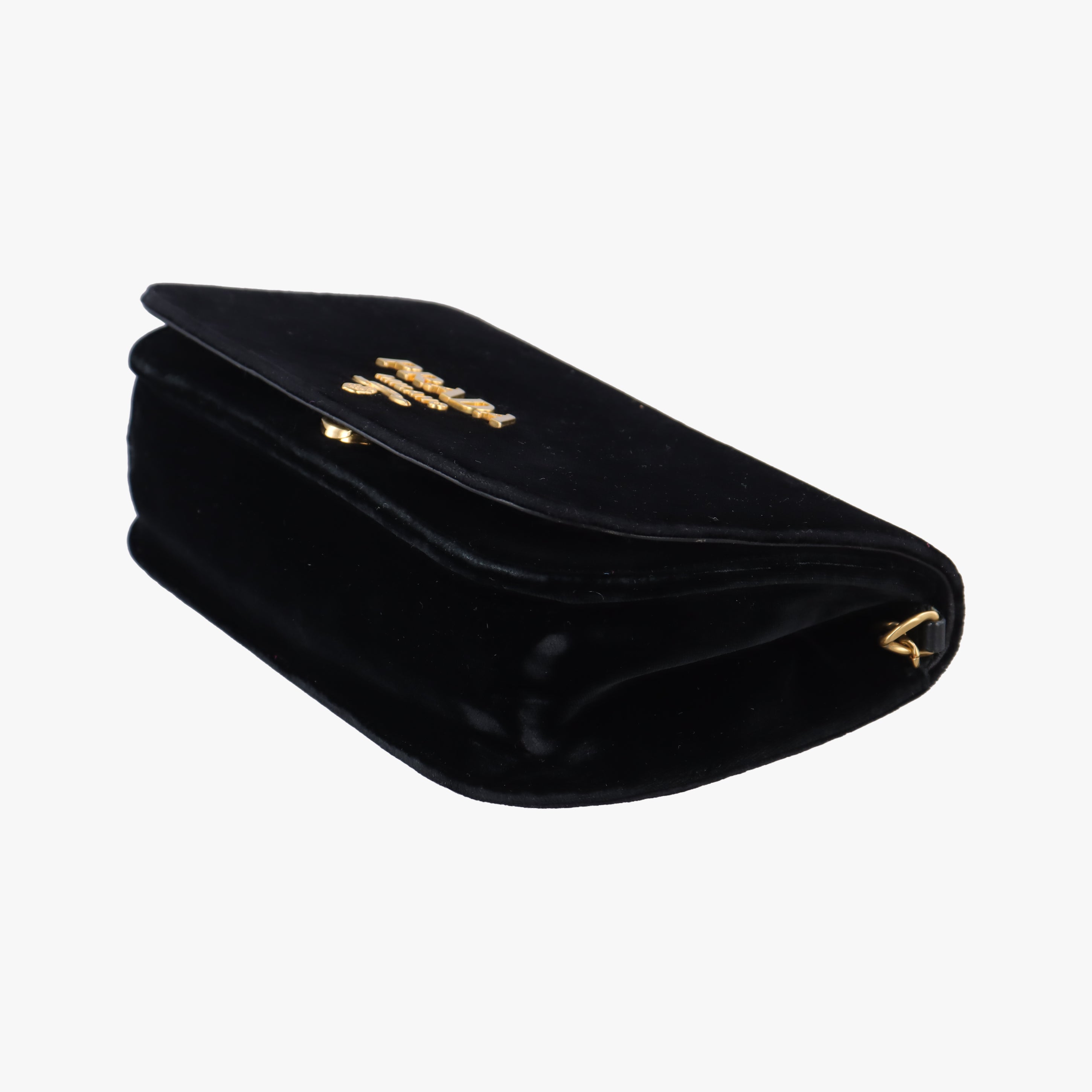 Vintage Prada Pattina City chain Black Velour 1BD009 shoulderbag | stylenewstar