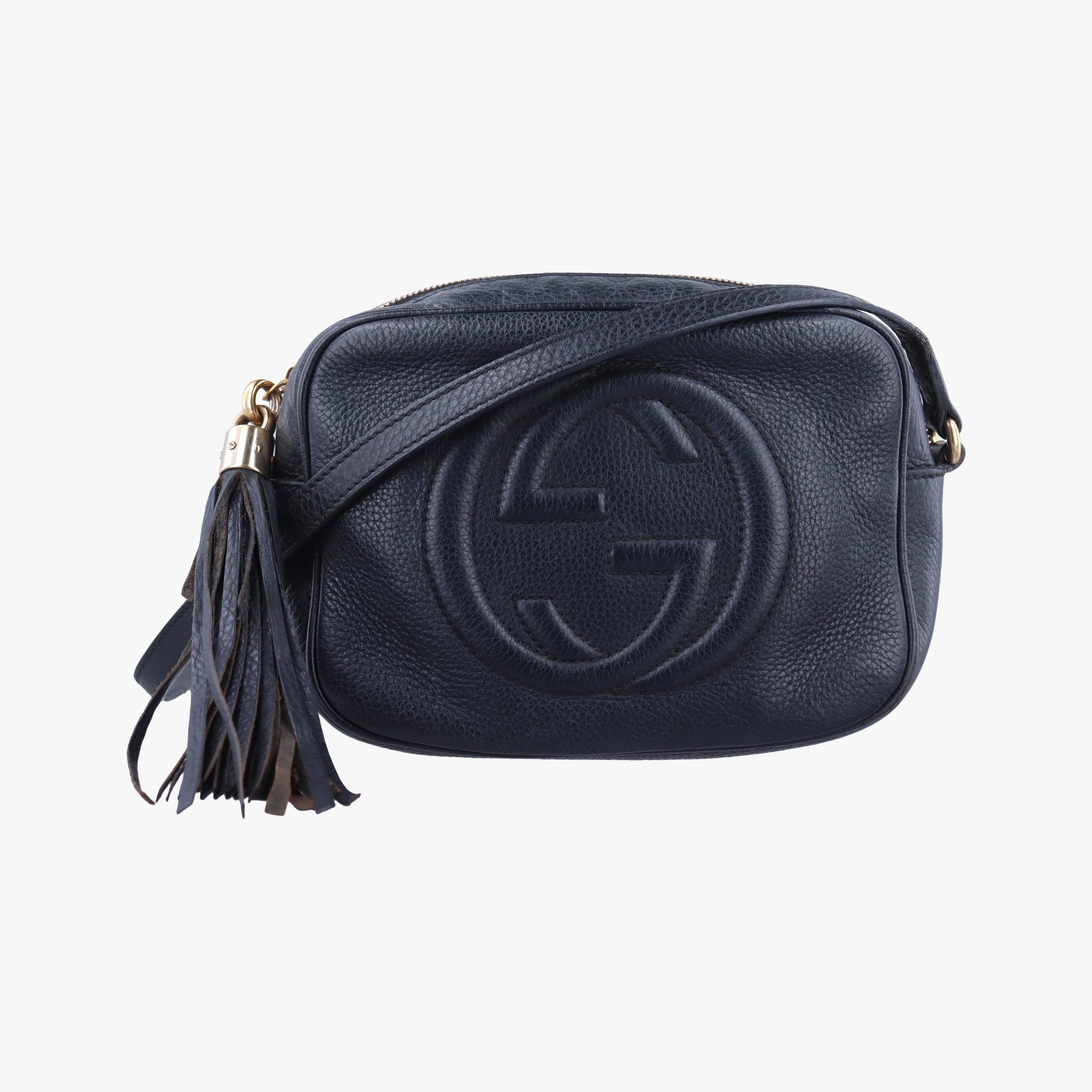 Pre-owned Gucci Soho Black Leather 308364 shoulderbag | stylenewstar