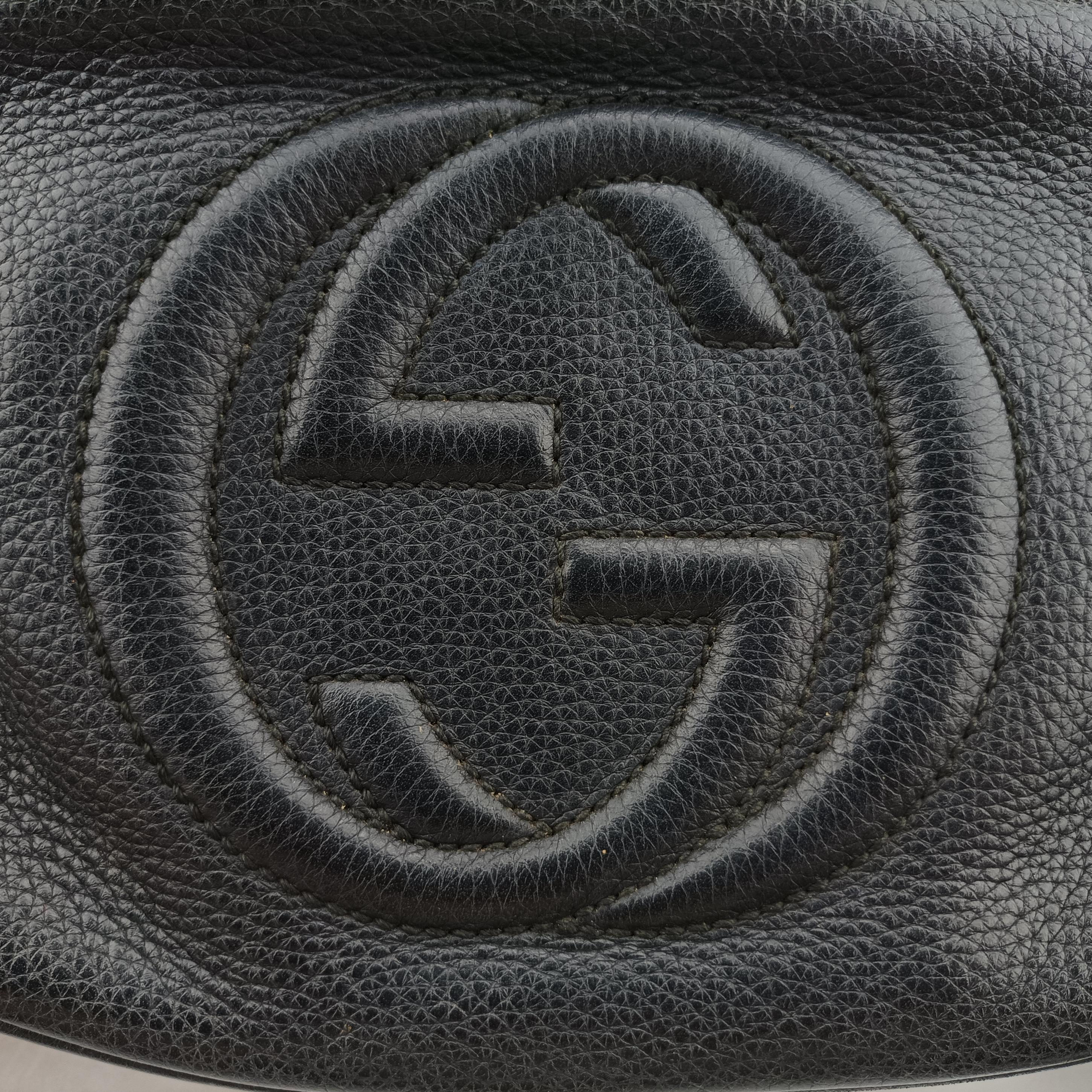 Pre-owned Gucci Soho Black Leather 308364 shoulderbag | stylenewstar