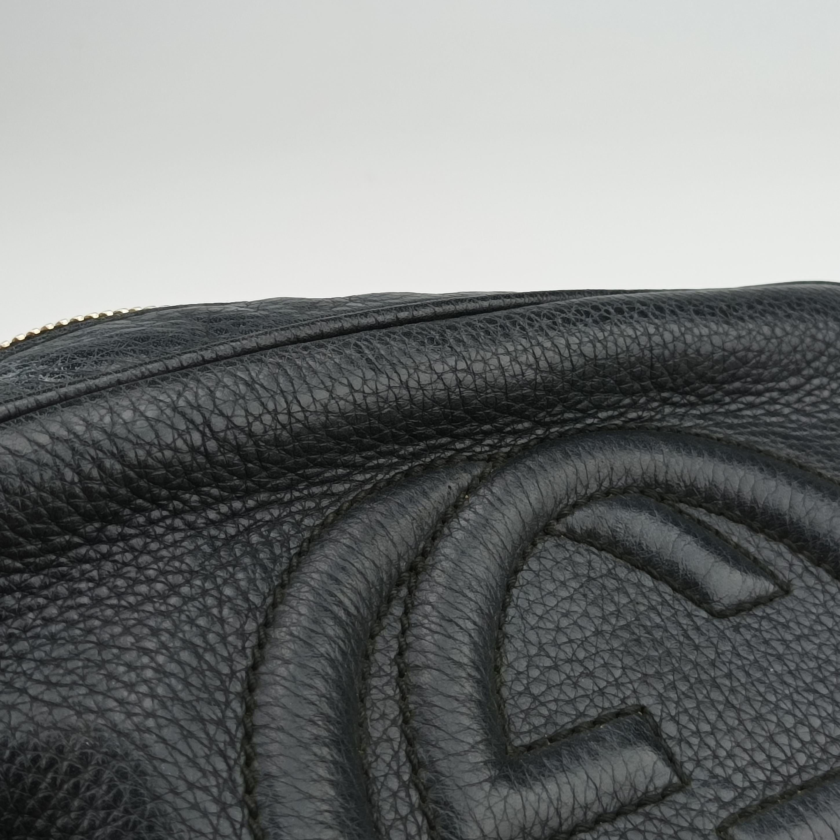Pre-owned Gucci Soho Black Leather 308364 shoulderbag | stylenewstar