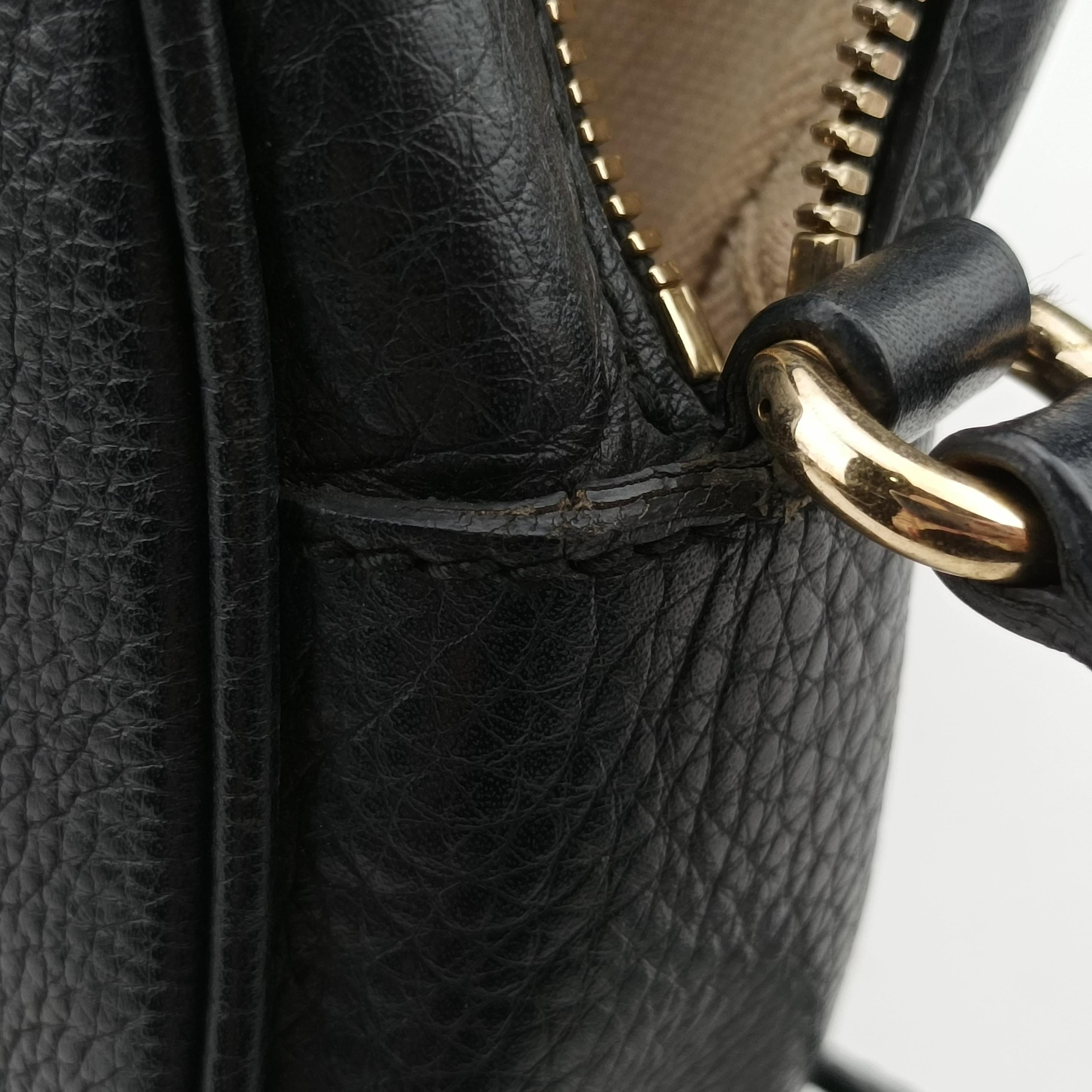 Pre-owned Gucci Soho Black Leather 308364 shoulderbag | stylenewstar