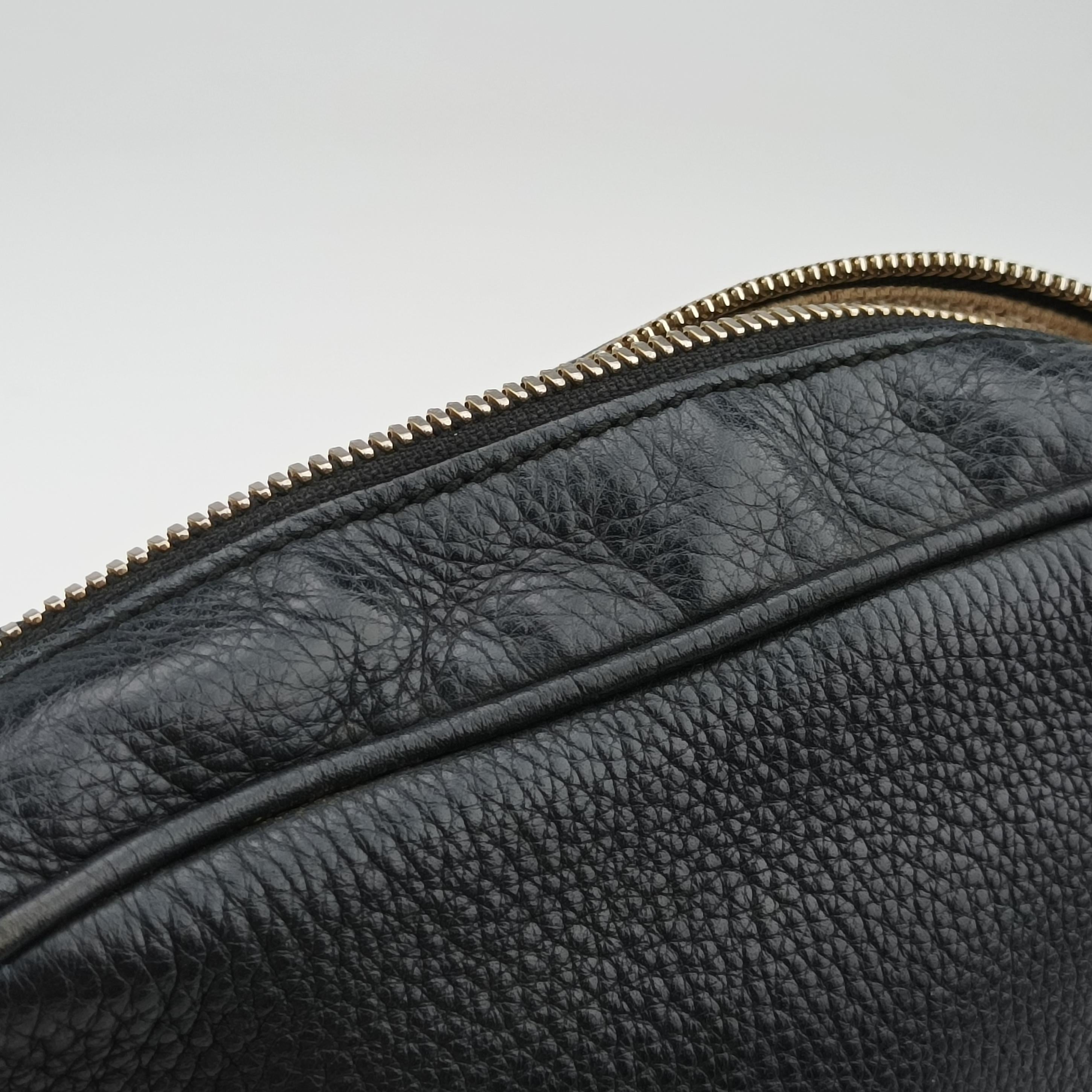 Pre-owned Gucci Soho Black Leather 308364 shoulderbag | stylenewstar