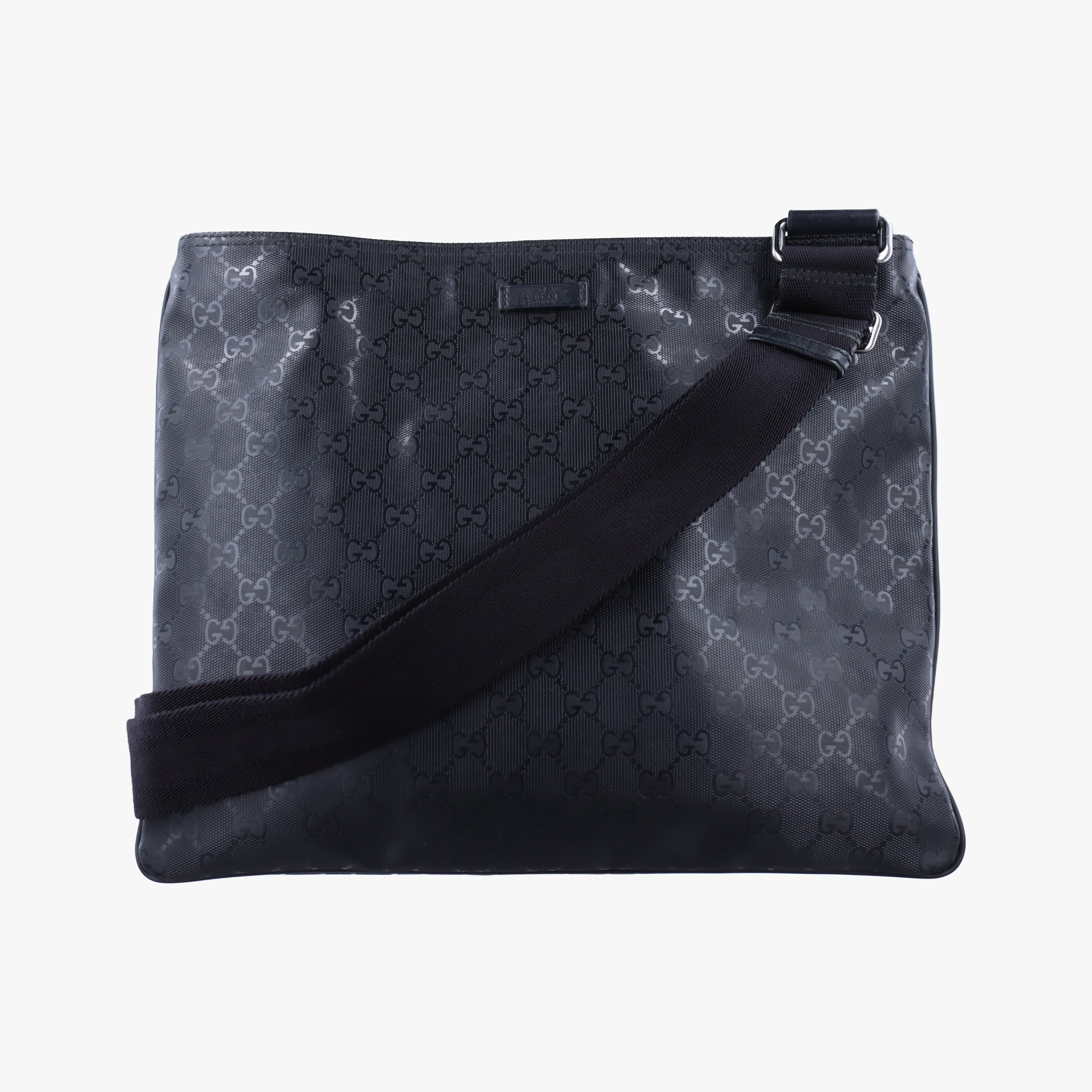 Pre-owned Gucci GG Imprime messenger Black PVC coated canvas 201446 shoulderbag | stylenewstar