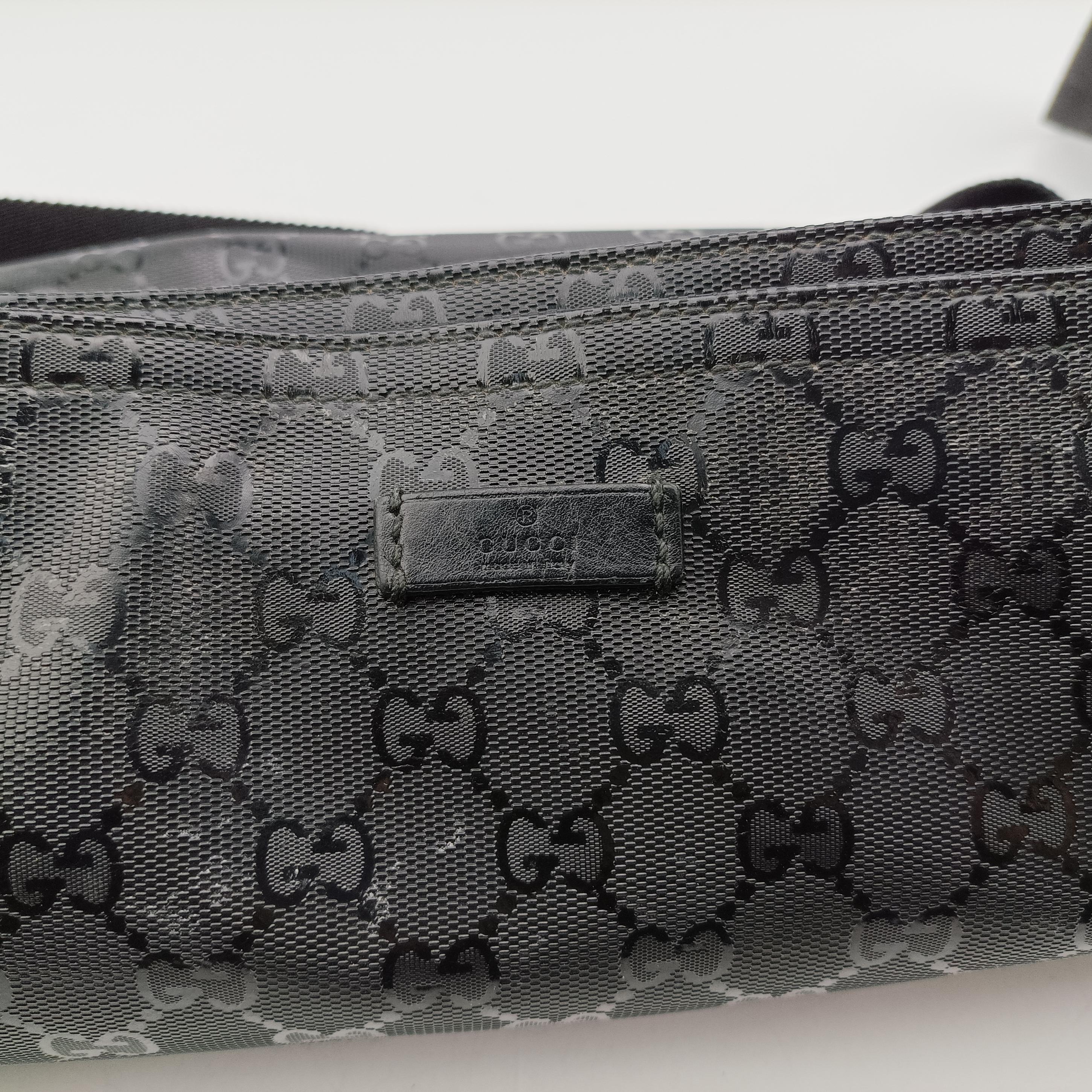 Secondhand Gucci GG Imprime messenger Black PVC coated canvas 201446 shoulderbag | stylenewstar