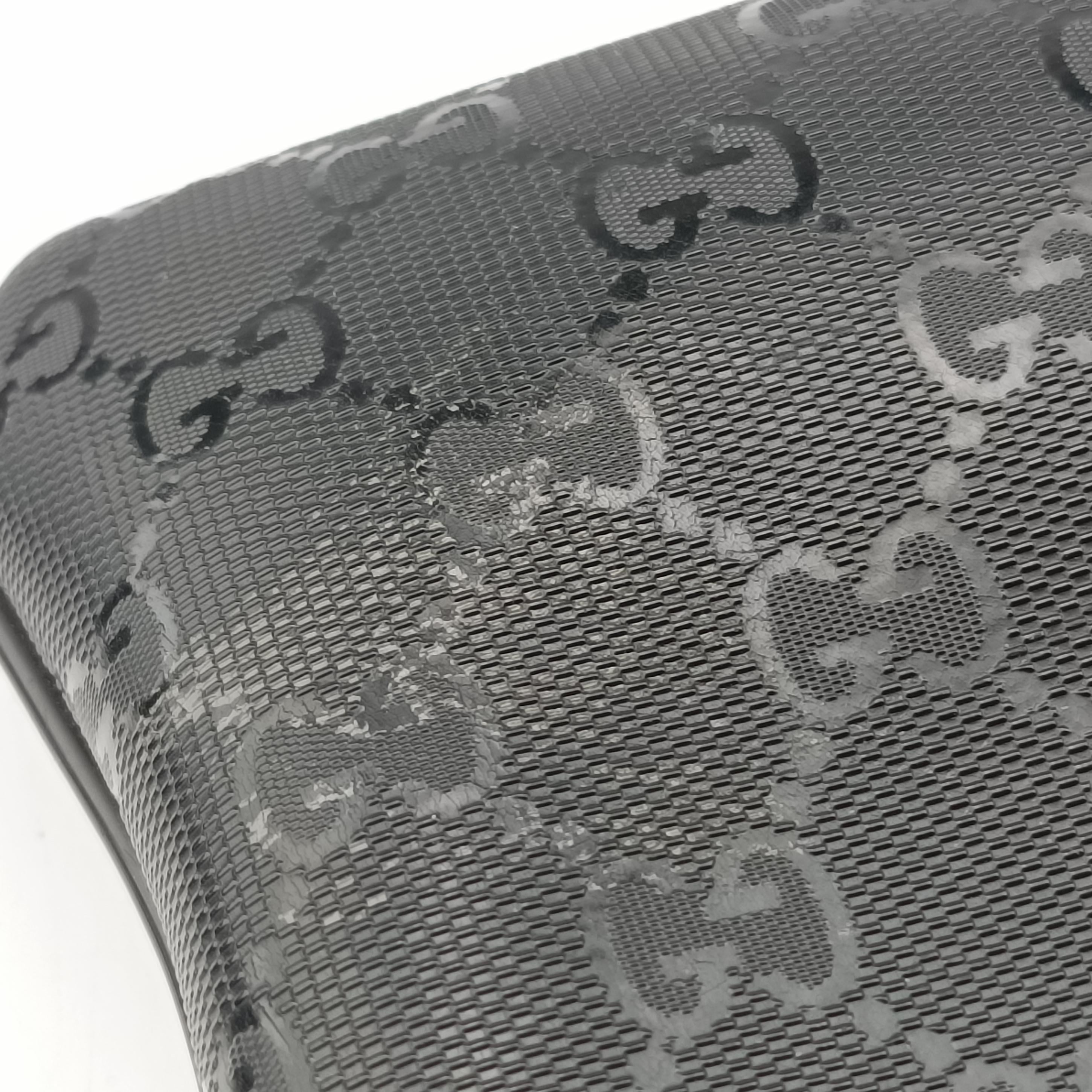 Secondhand Gucci GG Imprime messenger Black PVC coated canvas 201446 shoulderbag | stylenewstar