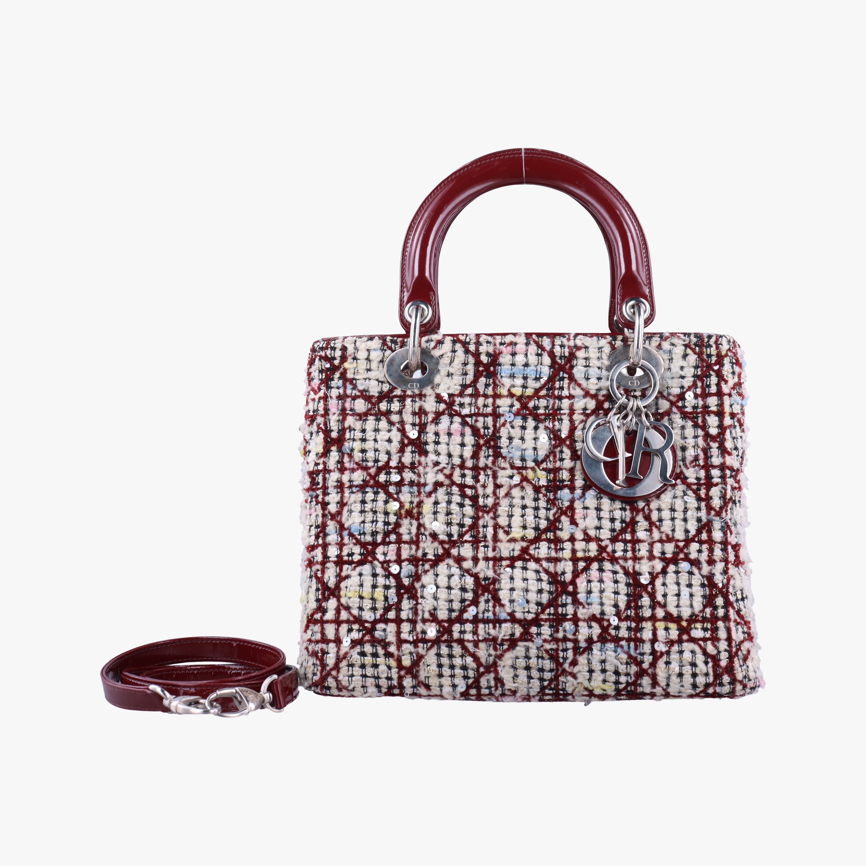 Secondhand Christian Dior Lady Dior Multicolour woolen  shoulderbag | stylenewstar