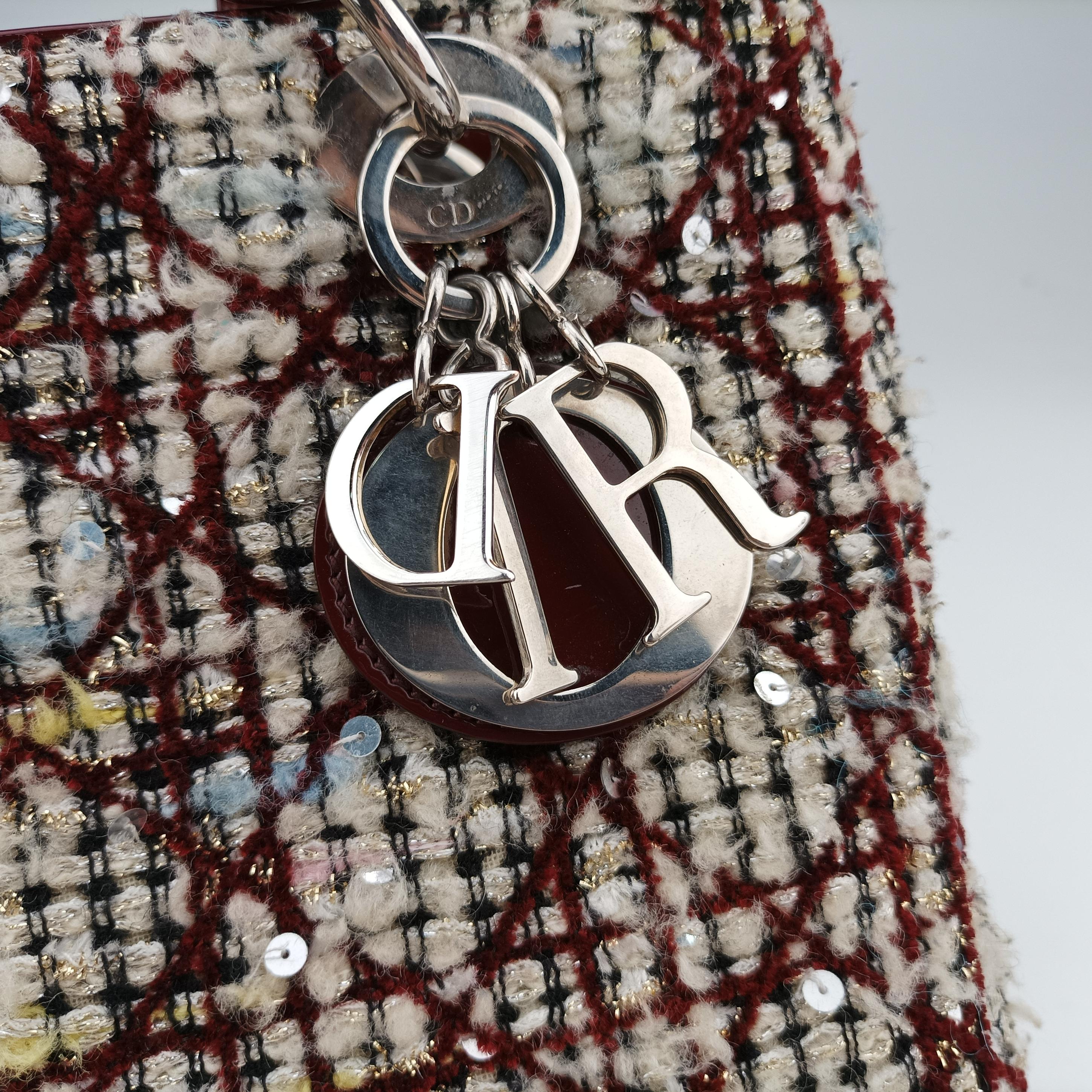 Secondhand Christian Dior Lady Dior Multicolour woolen  shoulderbag | stylenewstar