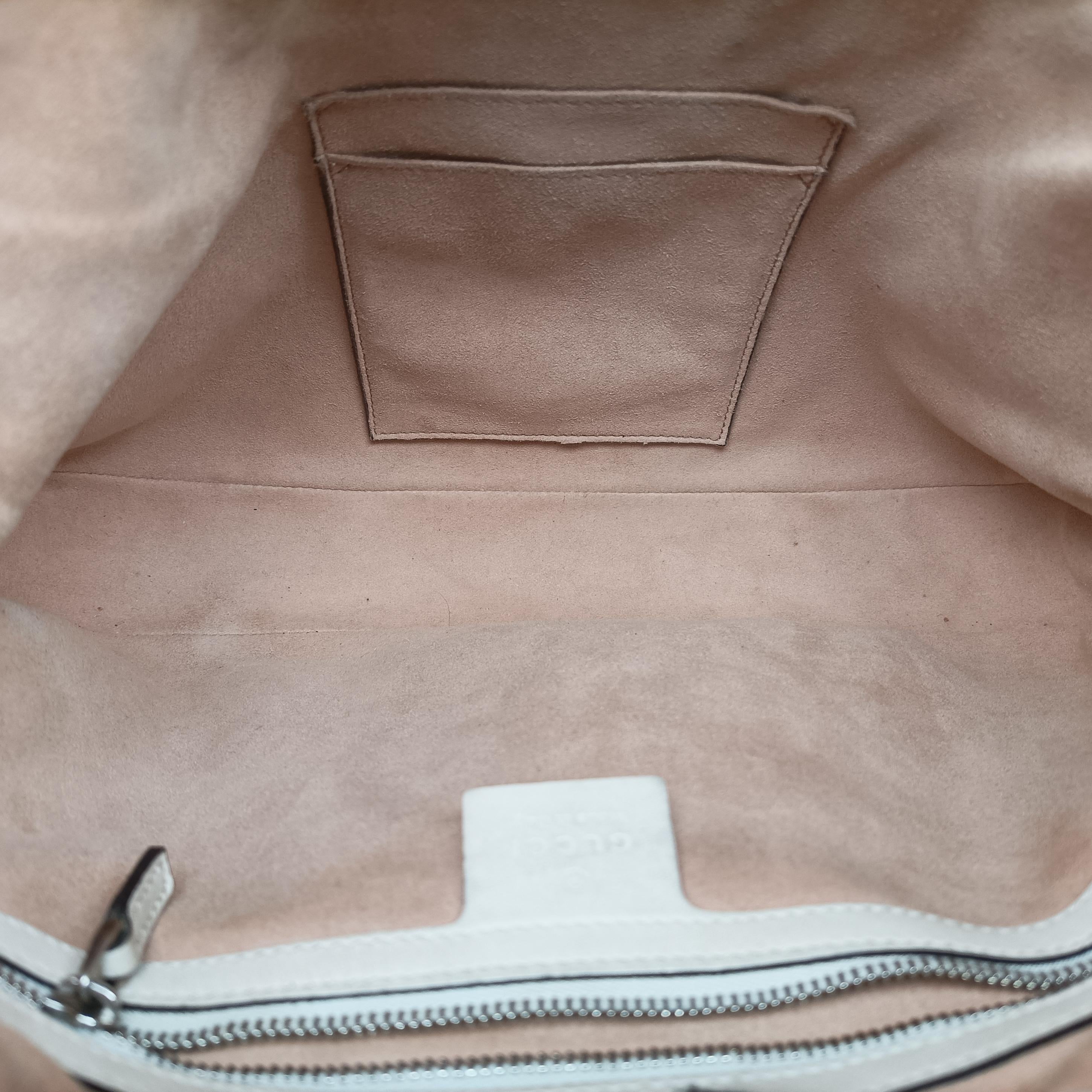 Pre-owned Gucci Aphrodite Medium White Leather 444072 shoulderbag | stylenewstar