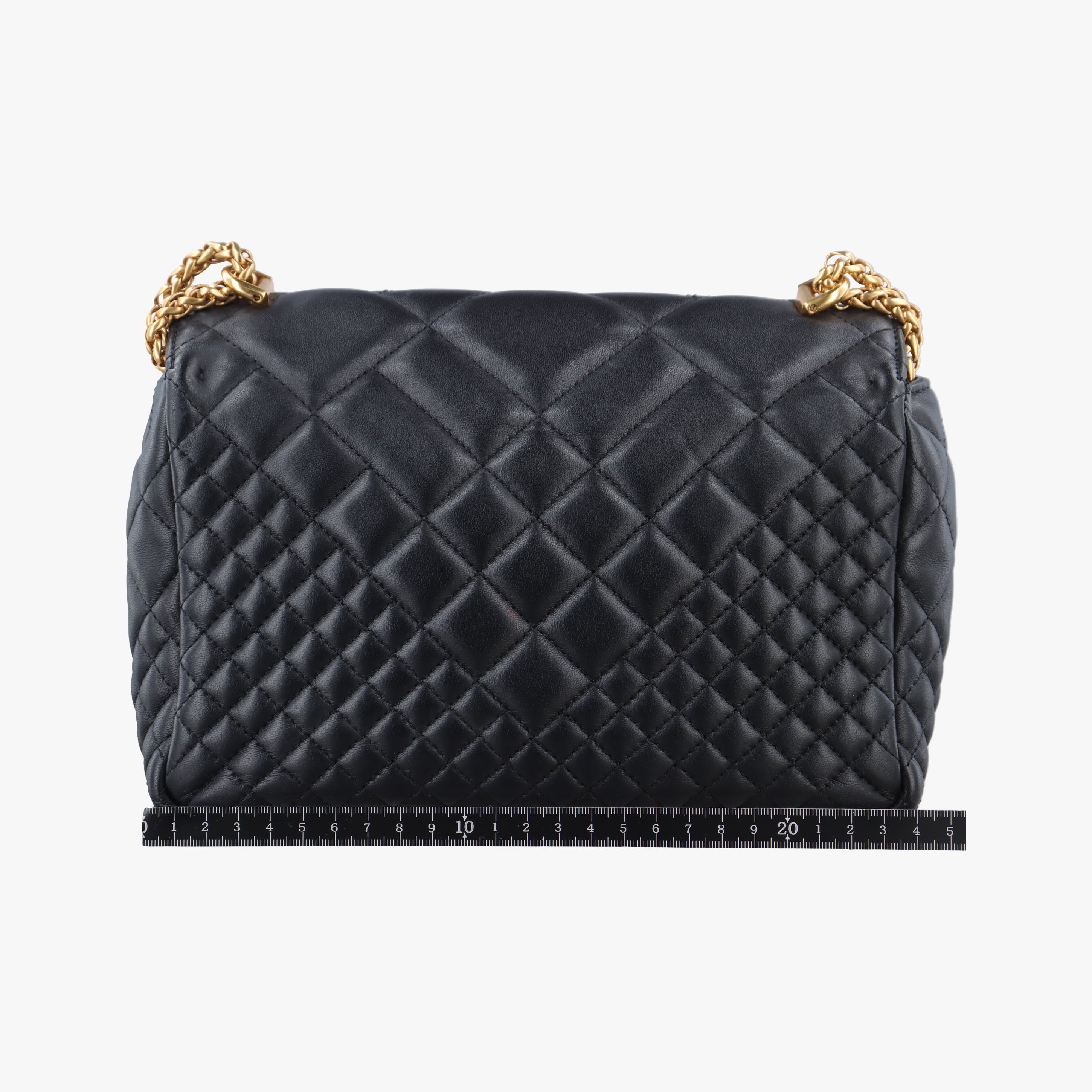 Pre-owned VERSACE Medusa Black Leather  shoulderbag | stylenewstar