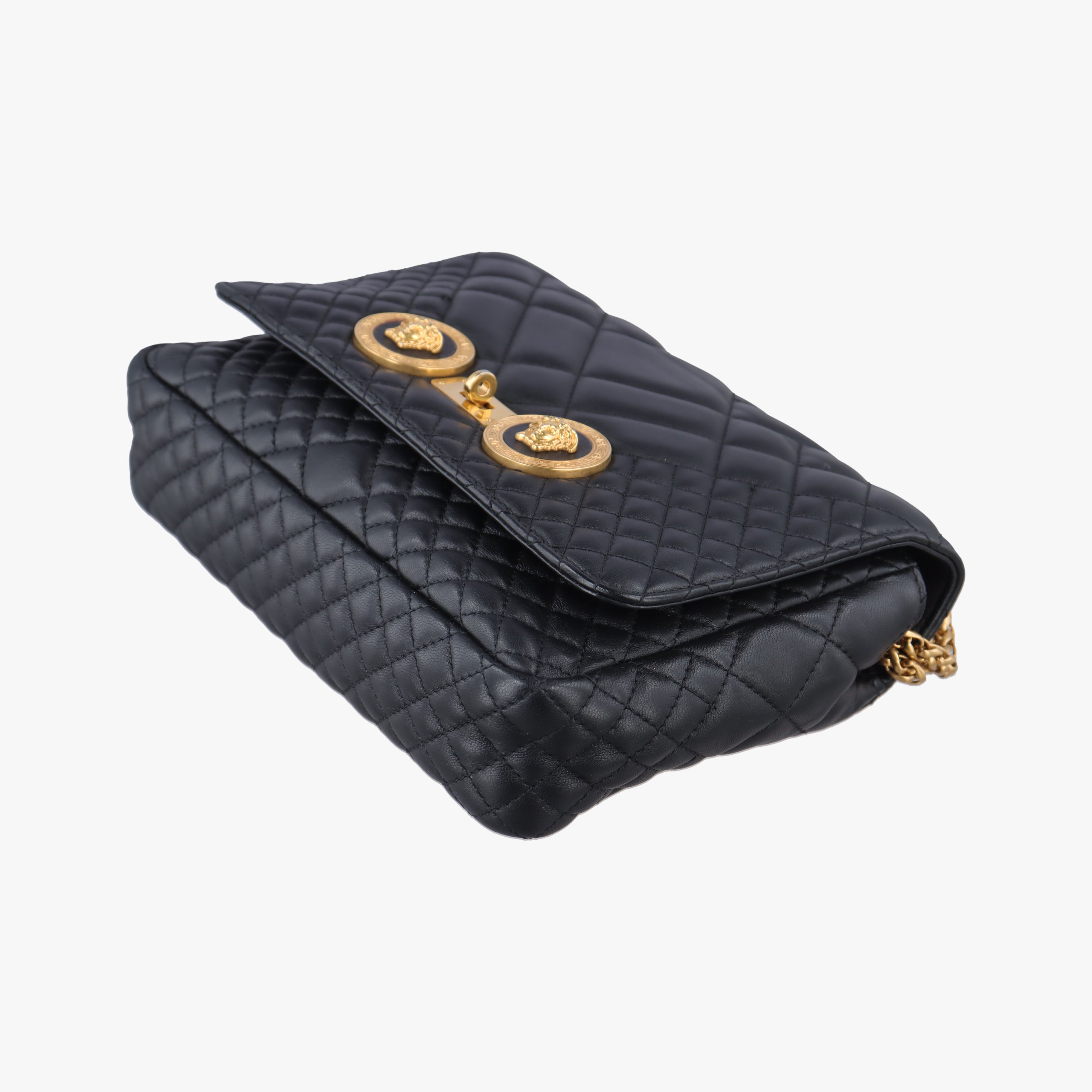 Pre-owned VERSACE Medusa Black Leather  shoulderbag | stylenewstar