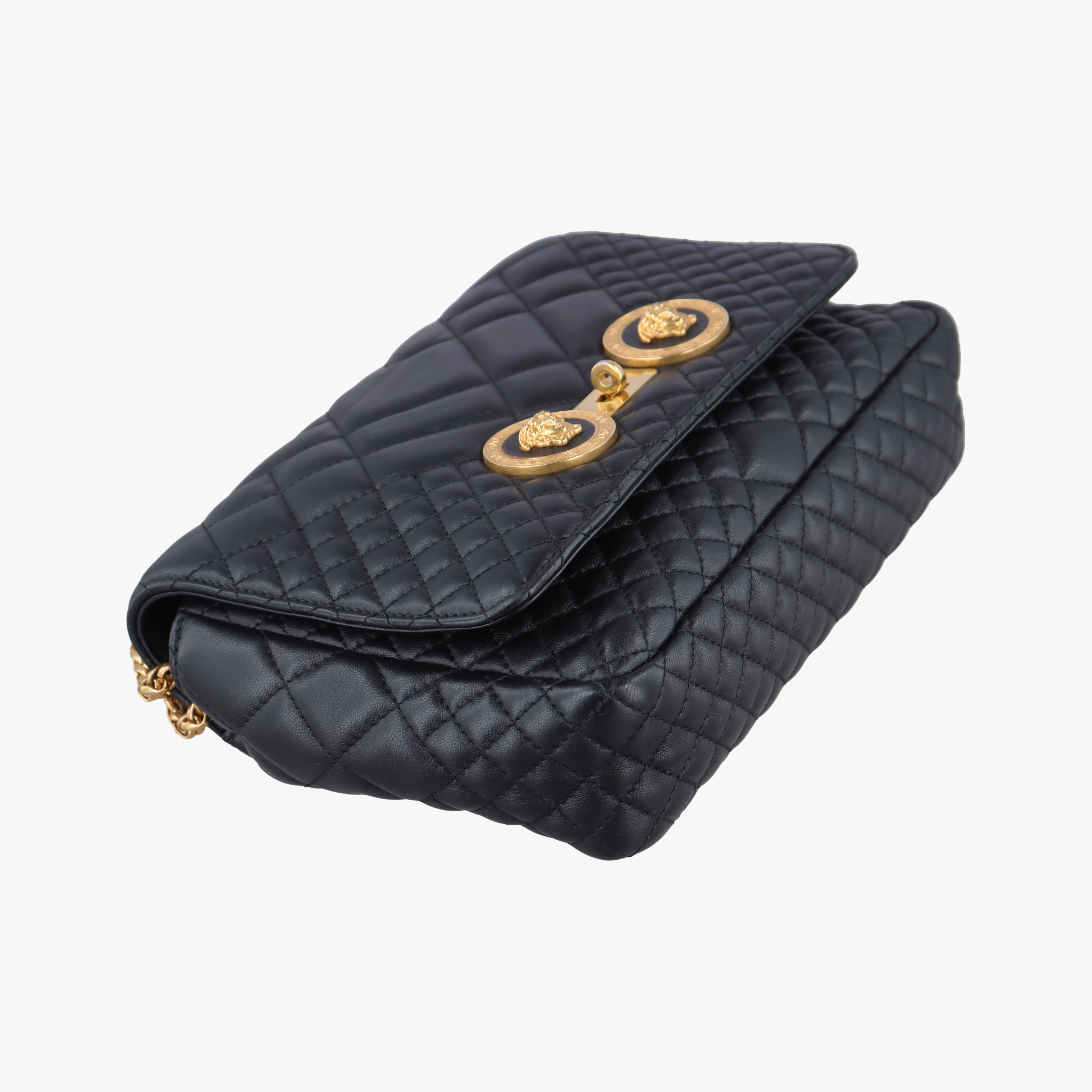 Pre-owned VERSACE Medusa Black Leather  shoulderbag | stylenewstar