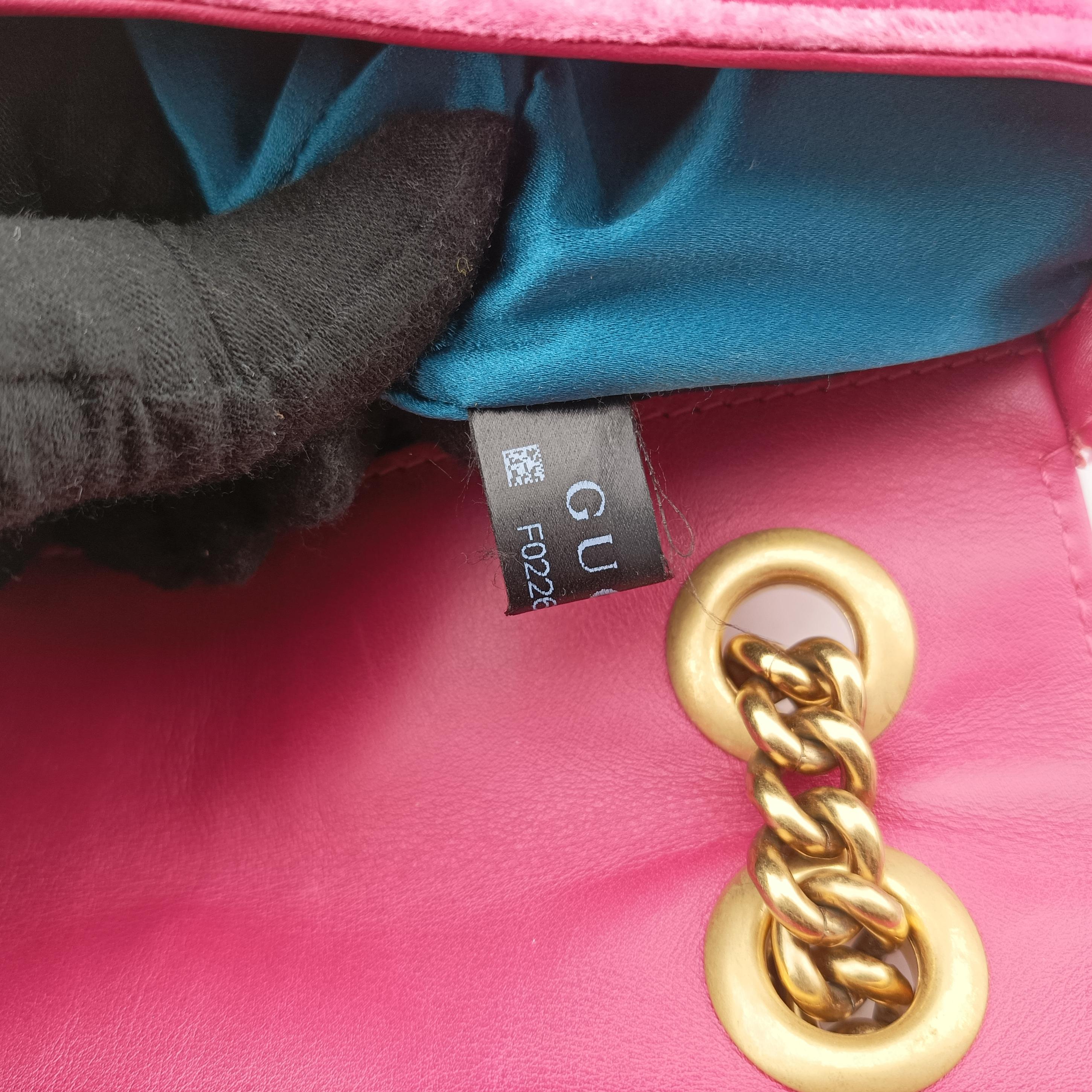 Secondhand Gucci GG Marmont Rose velour 446744 shoulderbag | stylenewstar