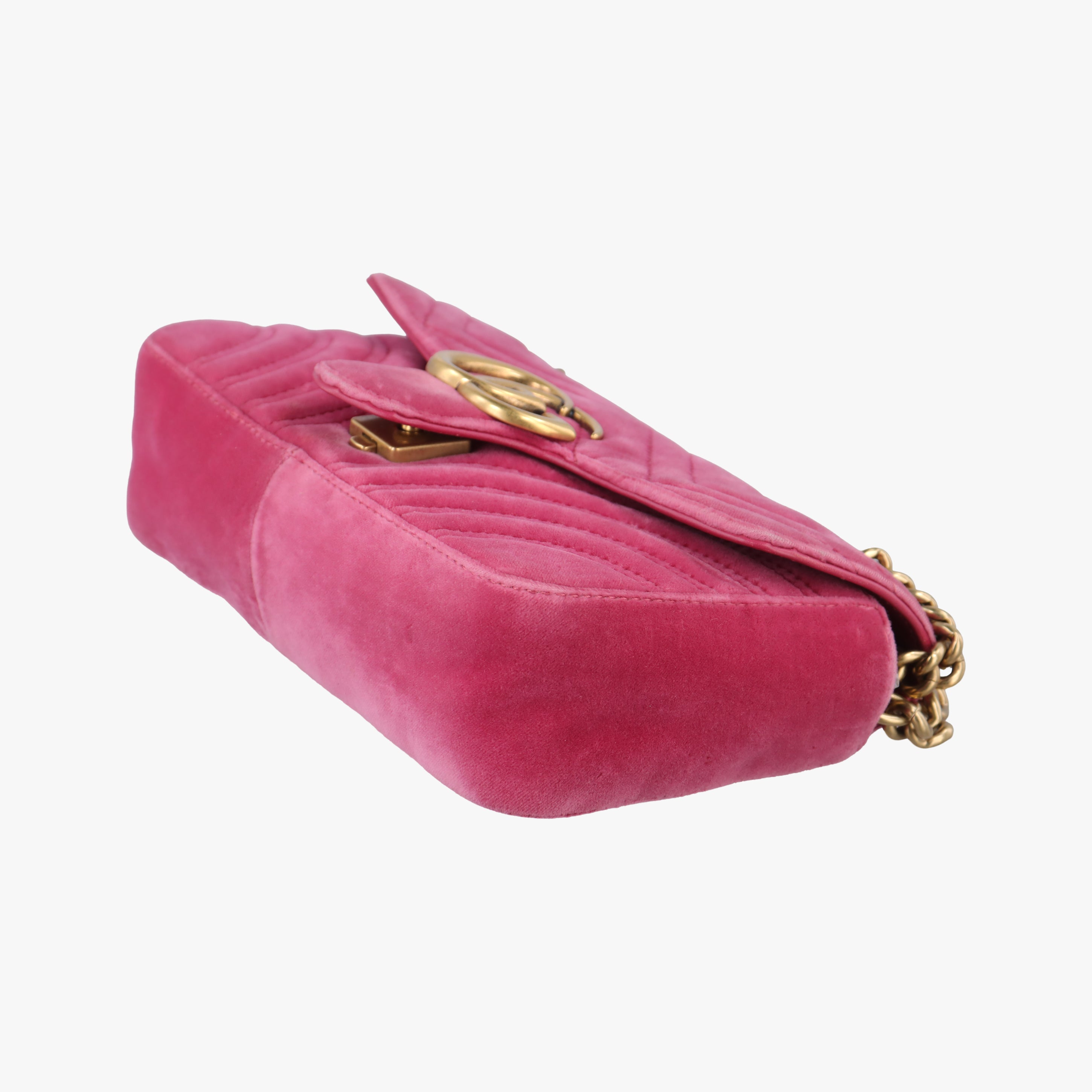 Secondhand Gucci GG Marmont Rose velour 446744 shoulderbag | stylenewstar