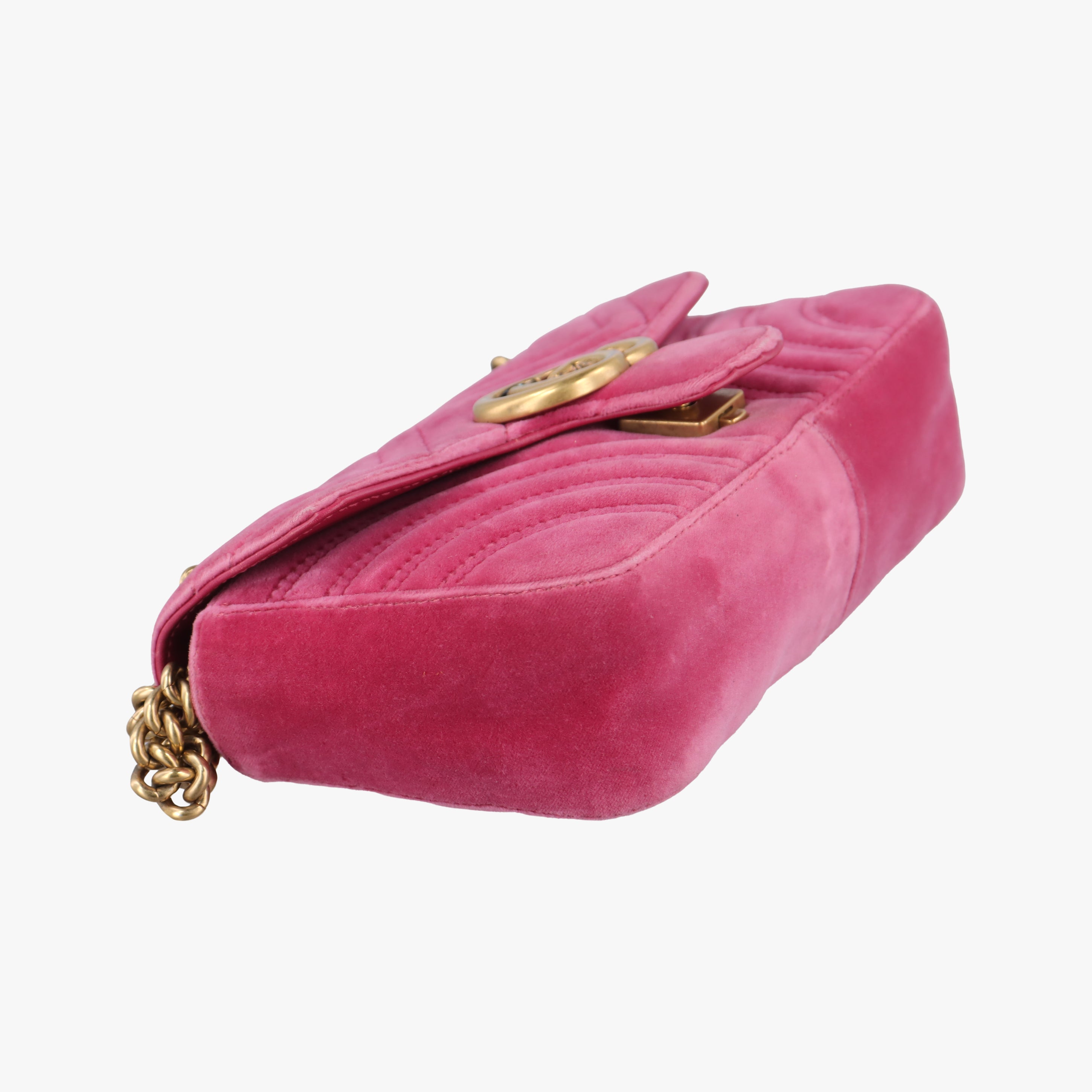 Secondhand Gucci GG Marmont Rose velour 446744 shoulderbag | stylenewstar