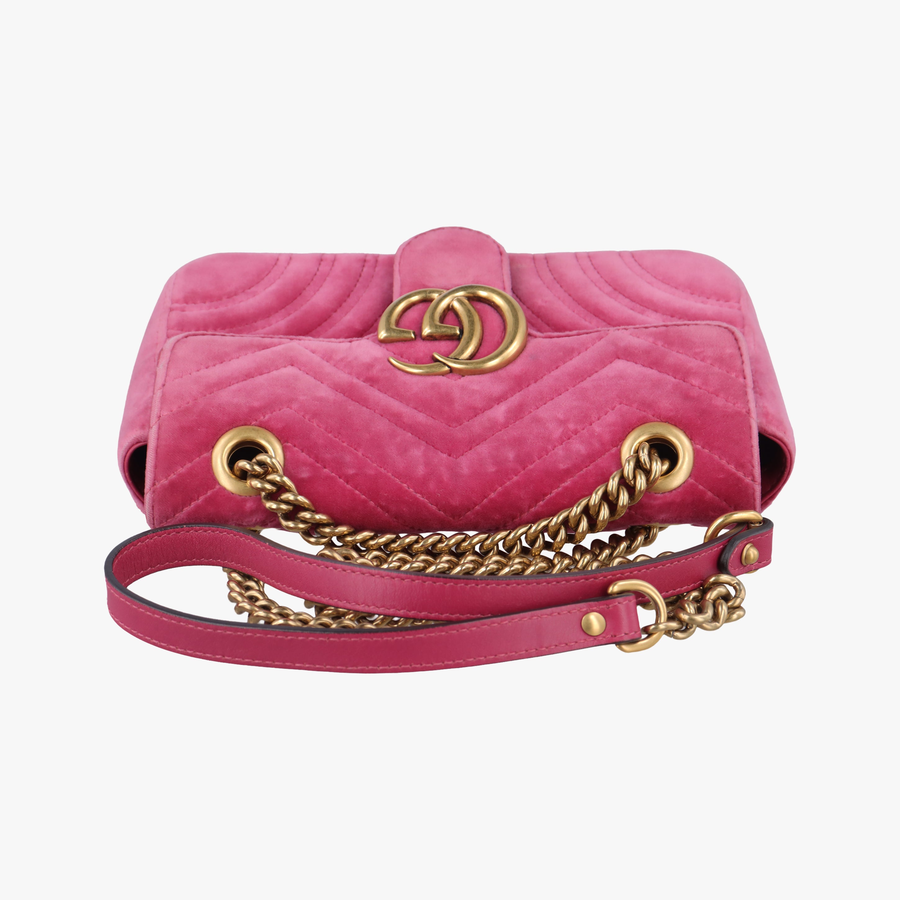 Secondhand Gucci GG Marmont Rose velour 446744 shoulderbag | stylenewstar