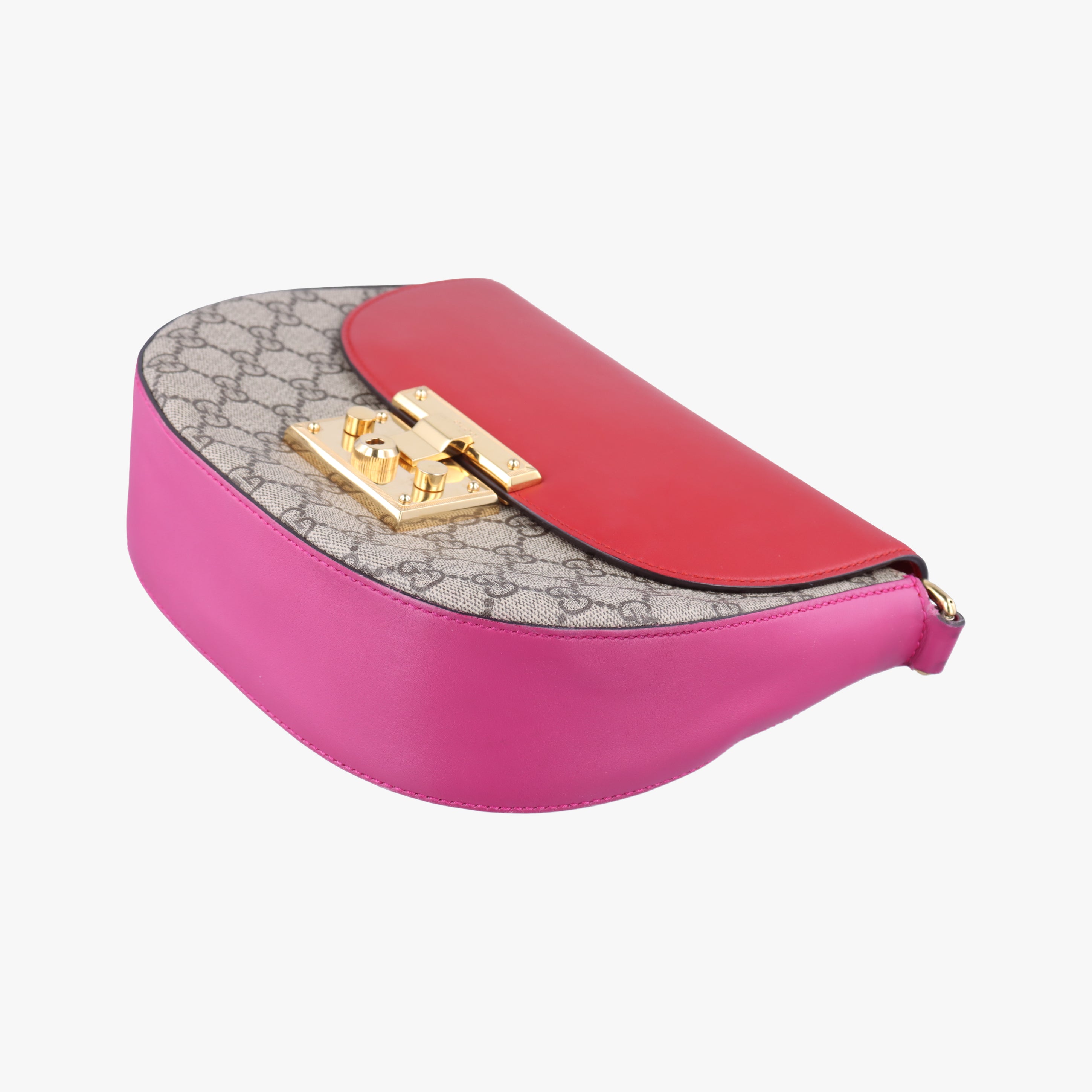 Vintage Gucci GG Supreme Padlock Beige×Red×Multicolour PVC coated canvas×Leather 453189 shoulderbag | stylenewstar
