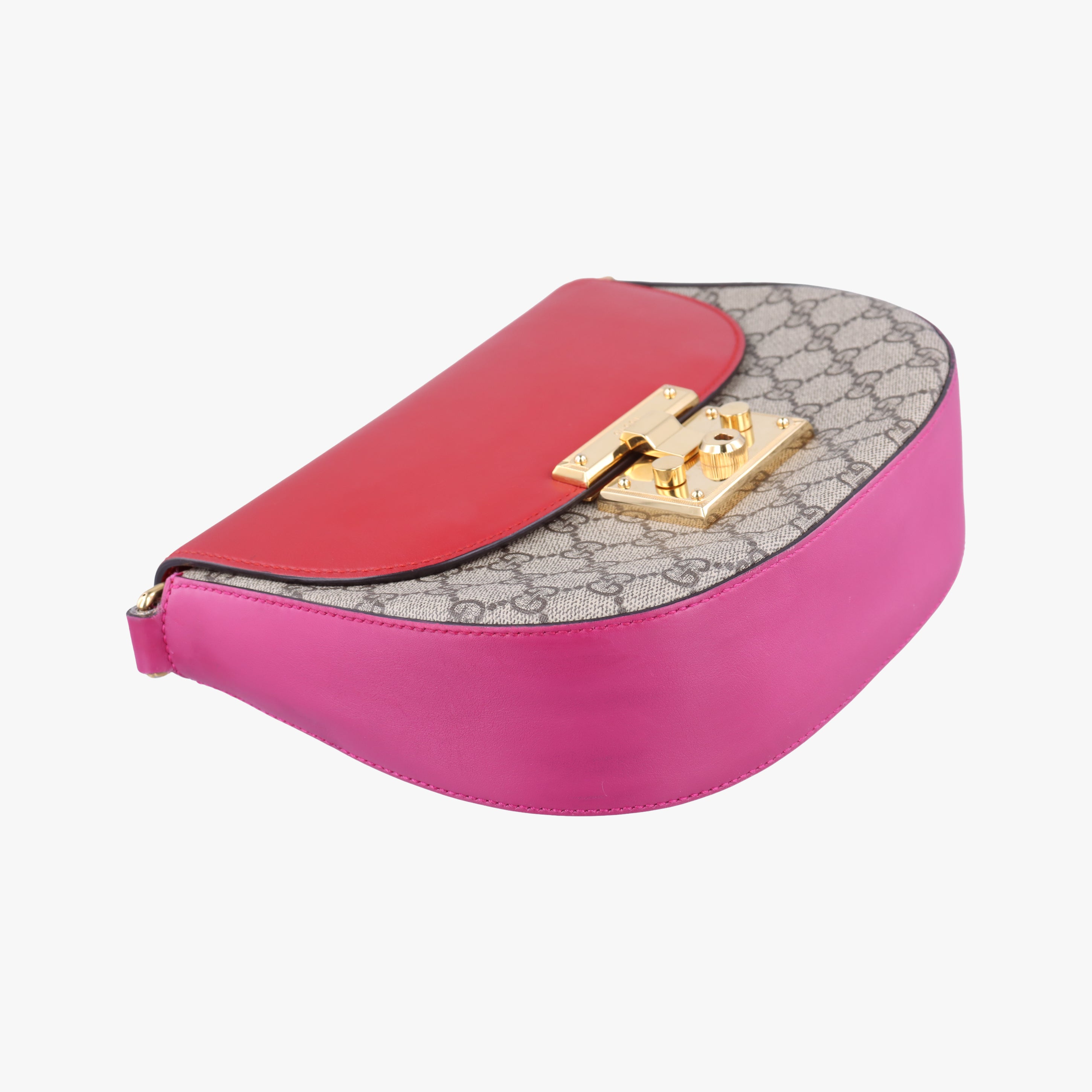 Vintage Gucci GG Supreme Padlock Beige×Red×Multicolour PVC coated canvas×Leather 453189 shoulderbag | stylenewstar