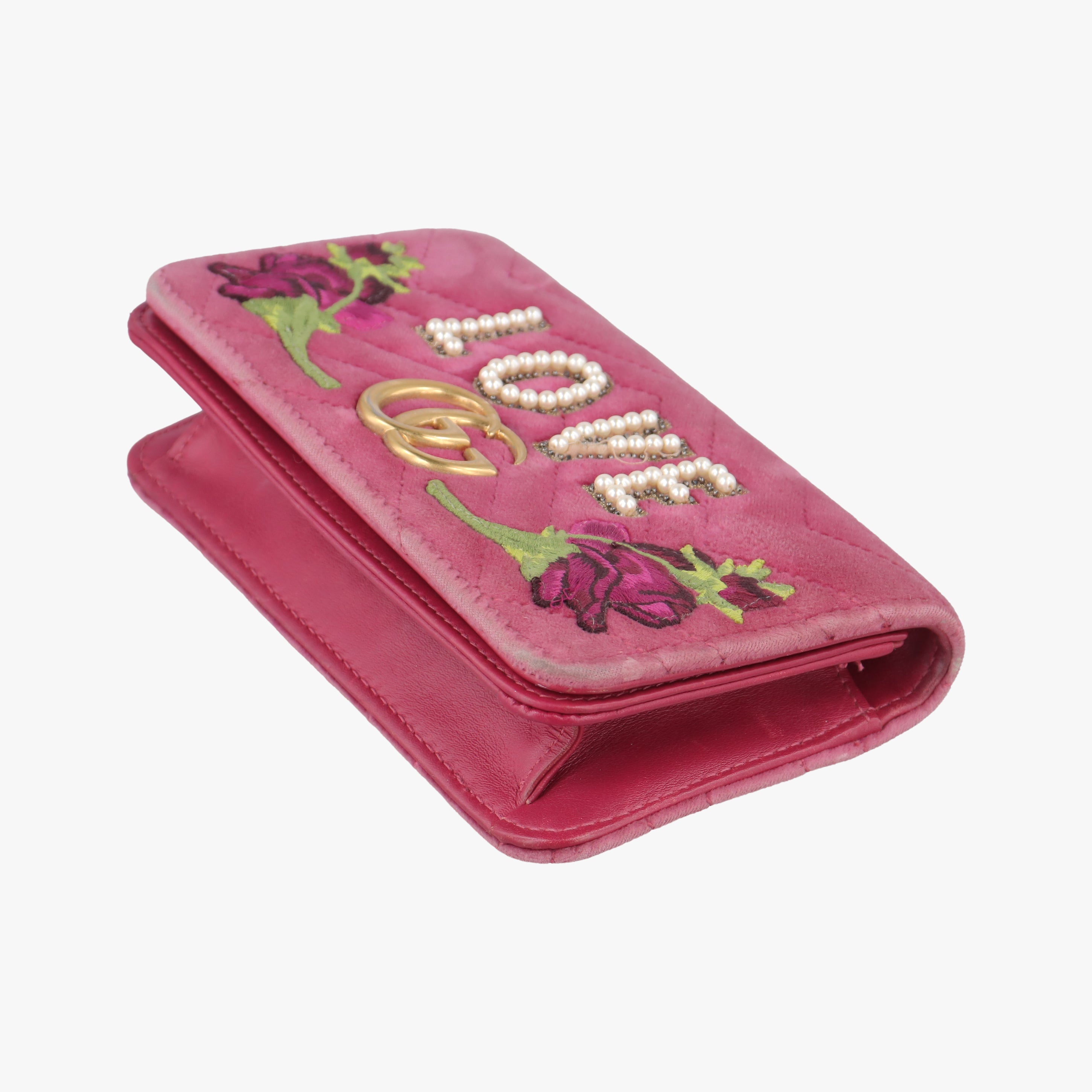 Pre-owned Gucci GG Marmont Rose velour 488426 shoulderbag | stylenewstar