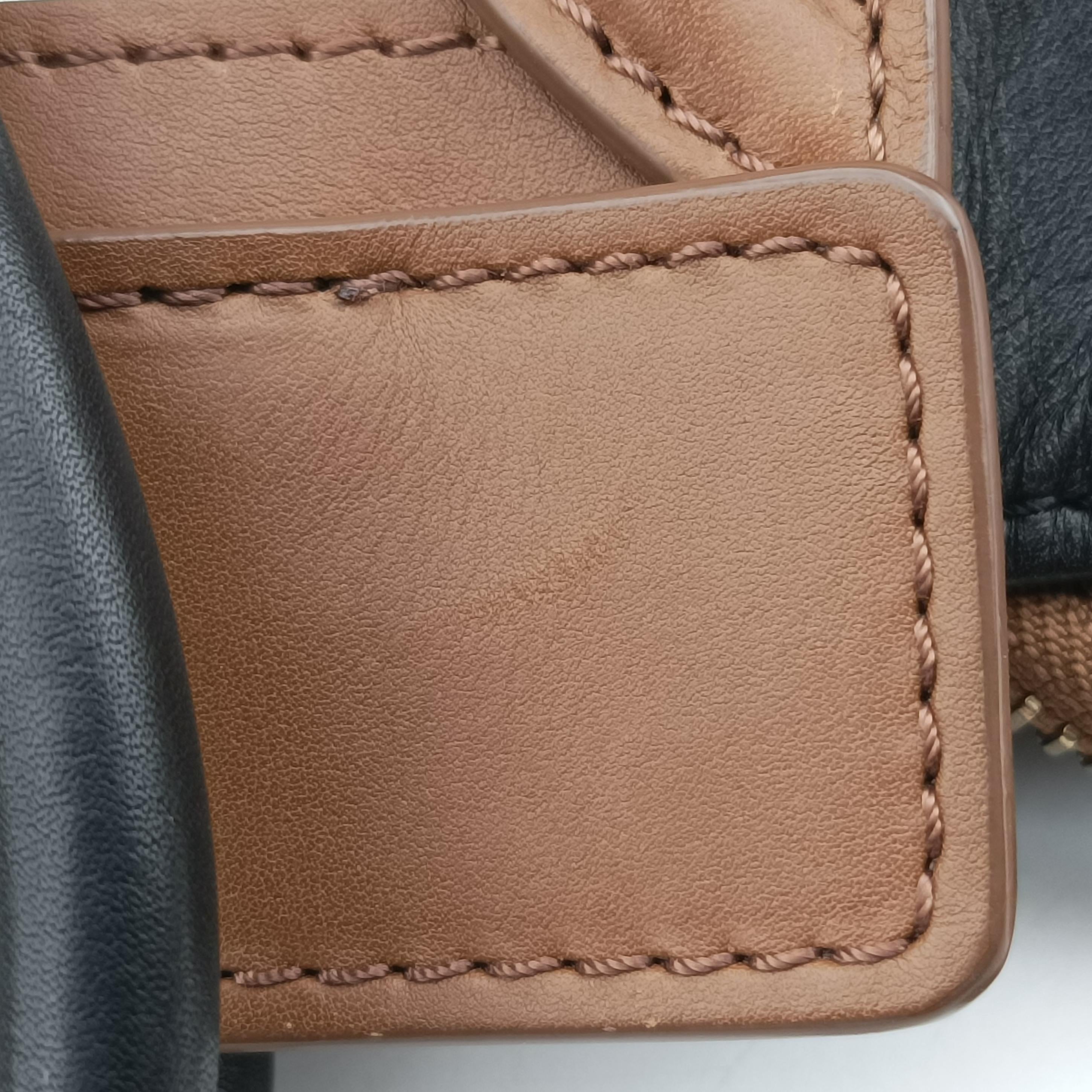 Secondhand Celine luggage nano shopper Brown×white×black Leather  shoulderbag | stylenewstar