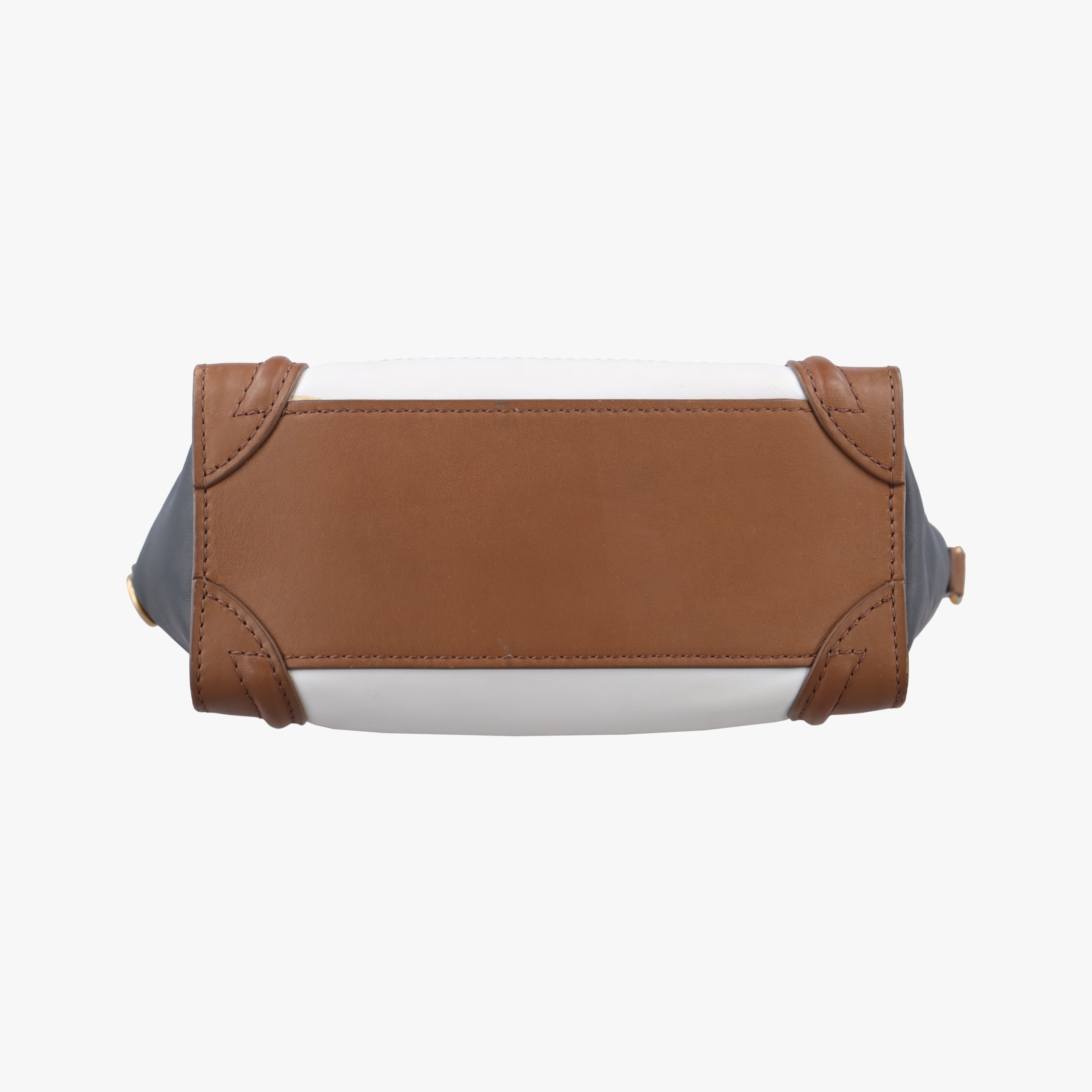 Secondhand Celine luggage nano shopper Brown×white×black Leather  shoulderbag | stylenewstar