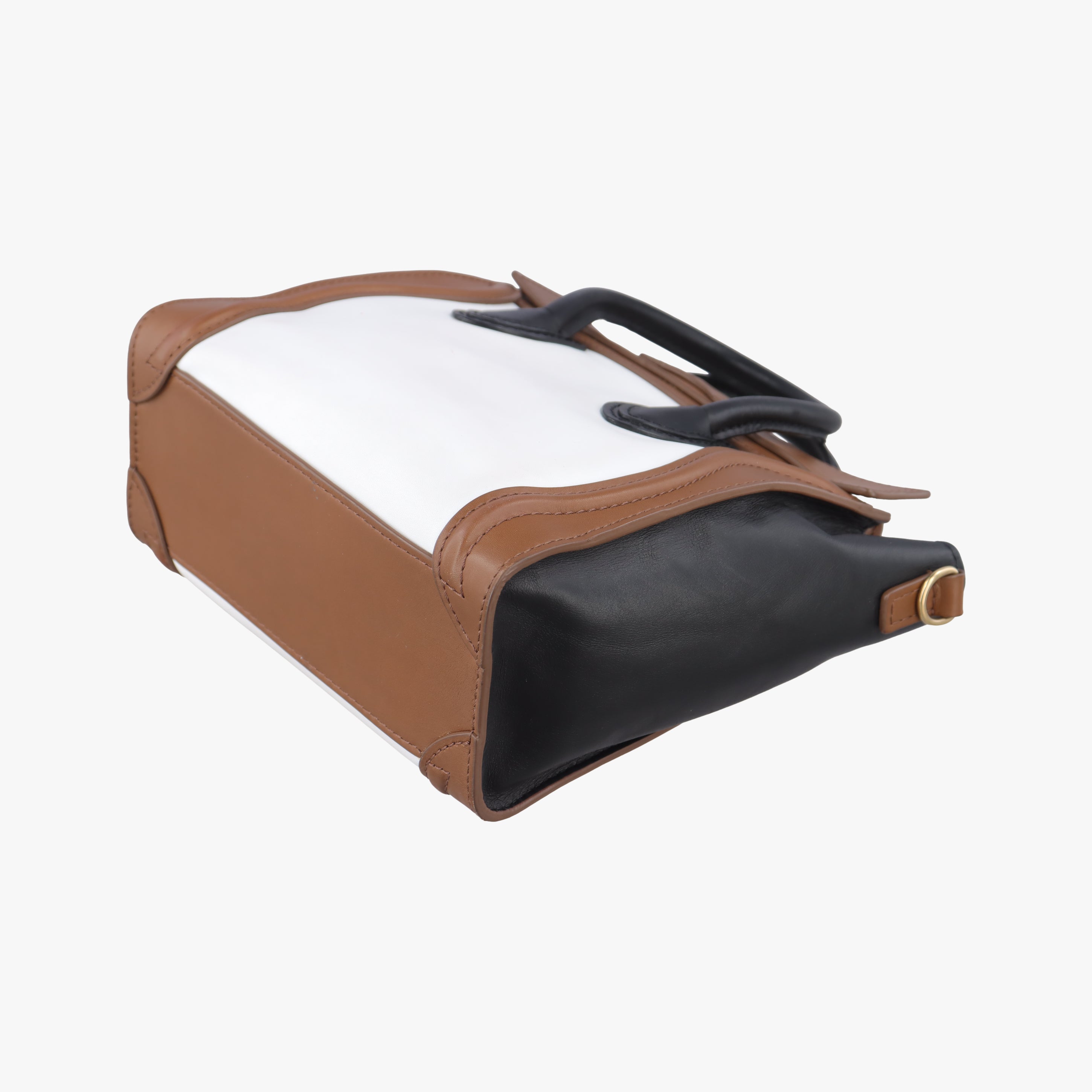 Secondhand Celine luggage nano shopper Brown×white×black Leather  shoulderbag | stylenewstar