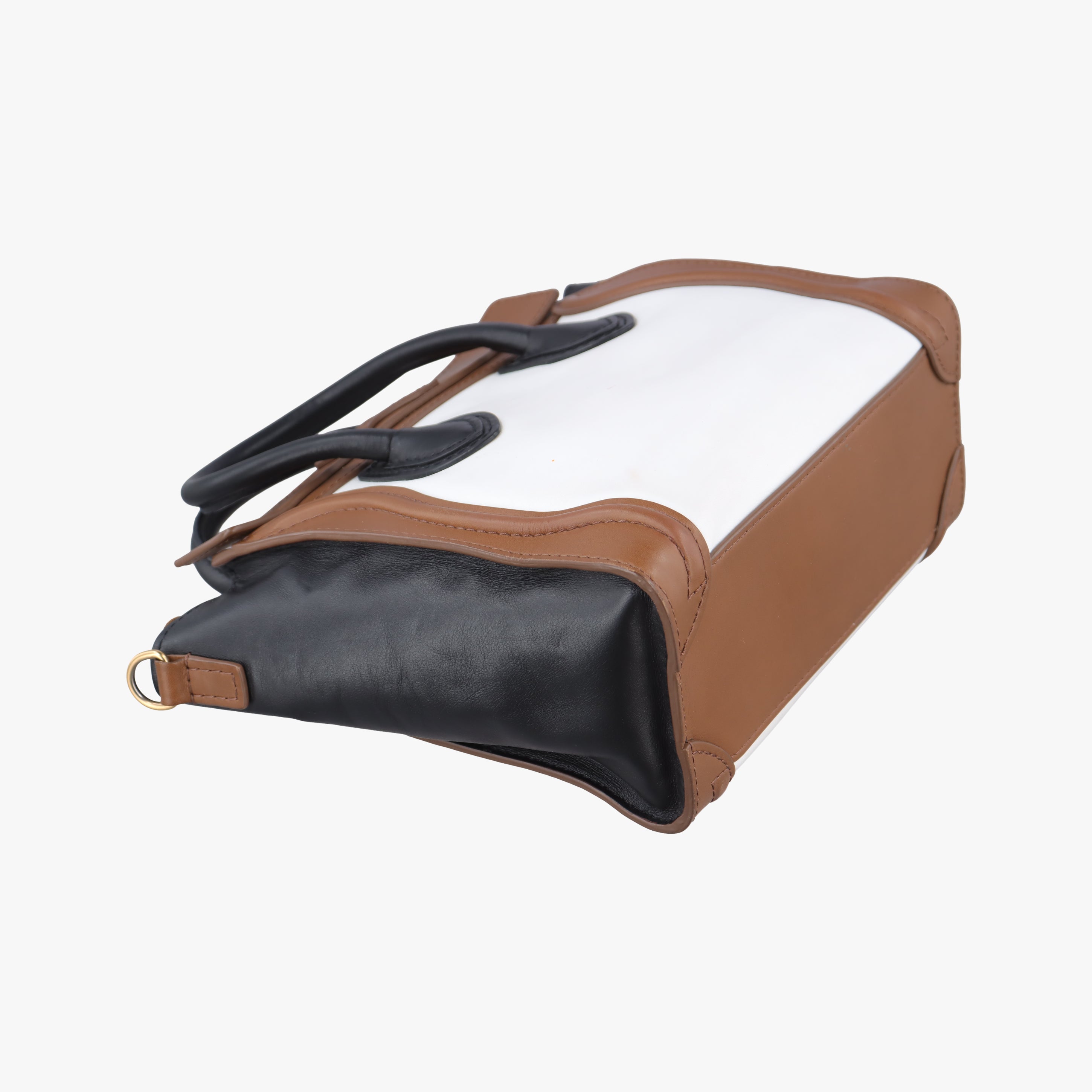 Secondhand Celine luggage nano shopper Brown×white×black Leather  shoulderbag | stylenewstar