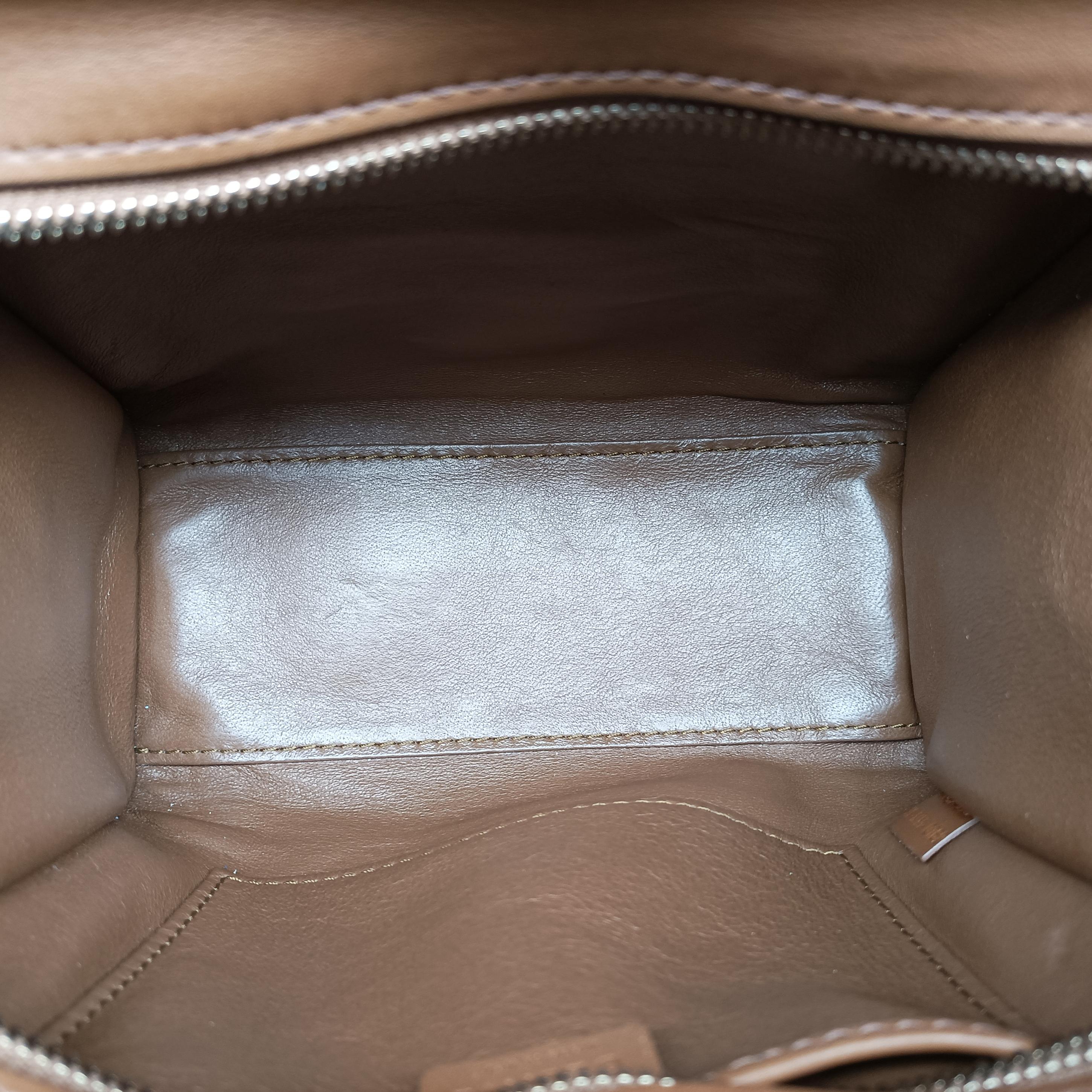 Secondhand Celine luggage nano shopper Brown×white×black Leather  shoulderbag | stylenewstar