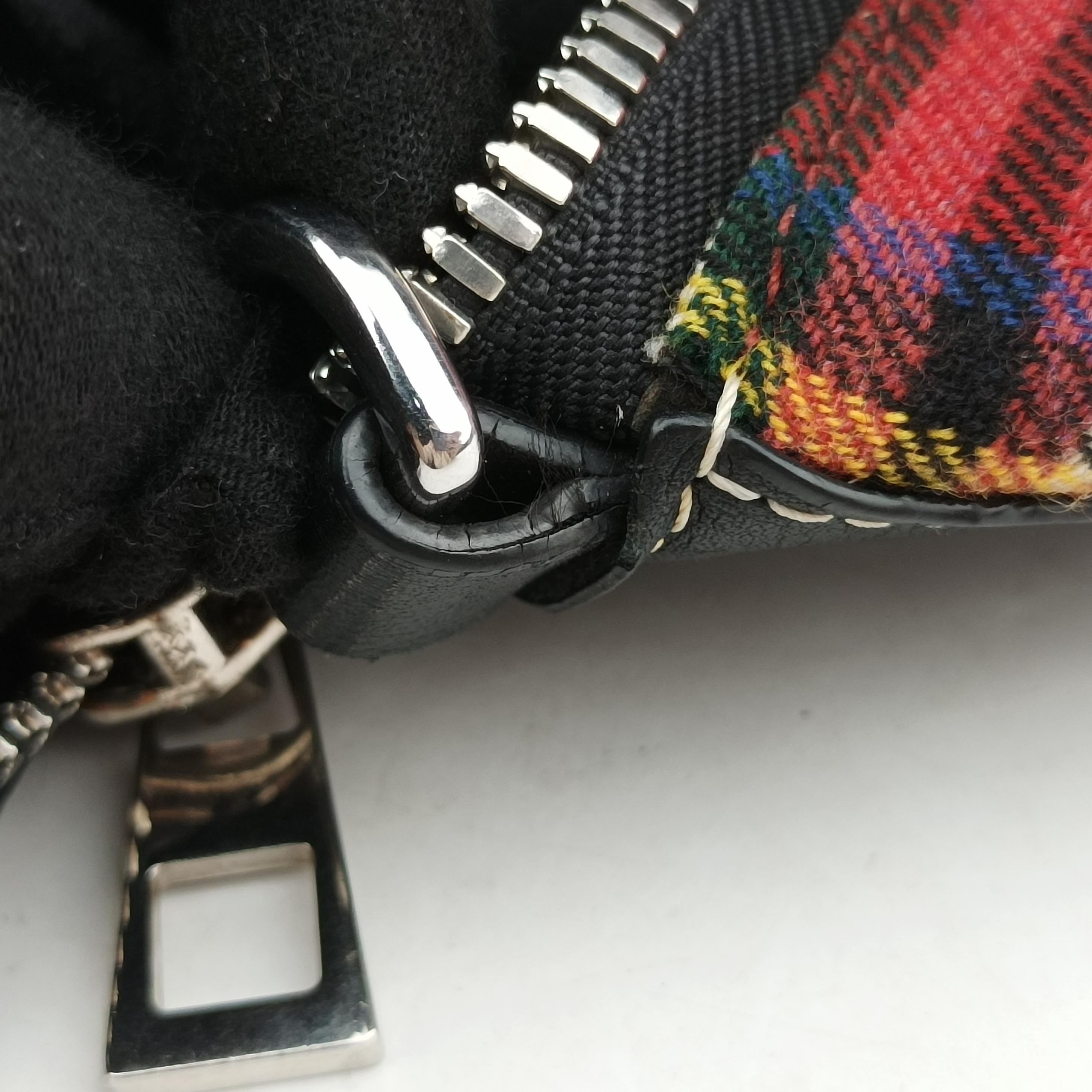 Pre-owned Loewe Goya Tartan Check Red x Blank Canvas x Leather  backpack/rucksack | stylenewstar