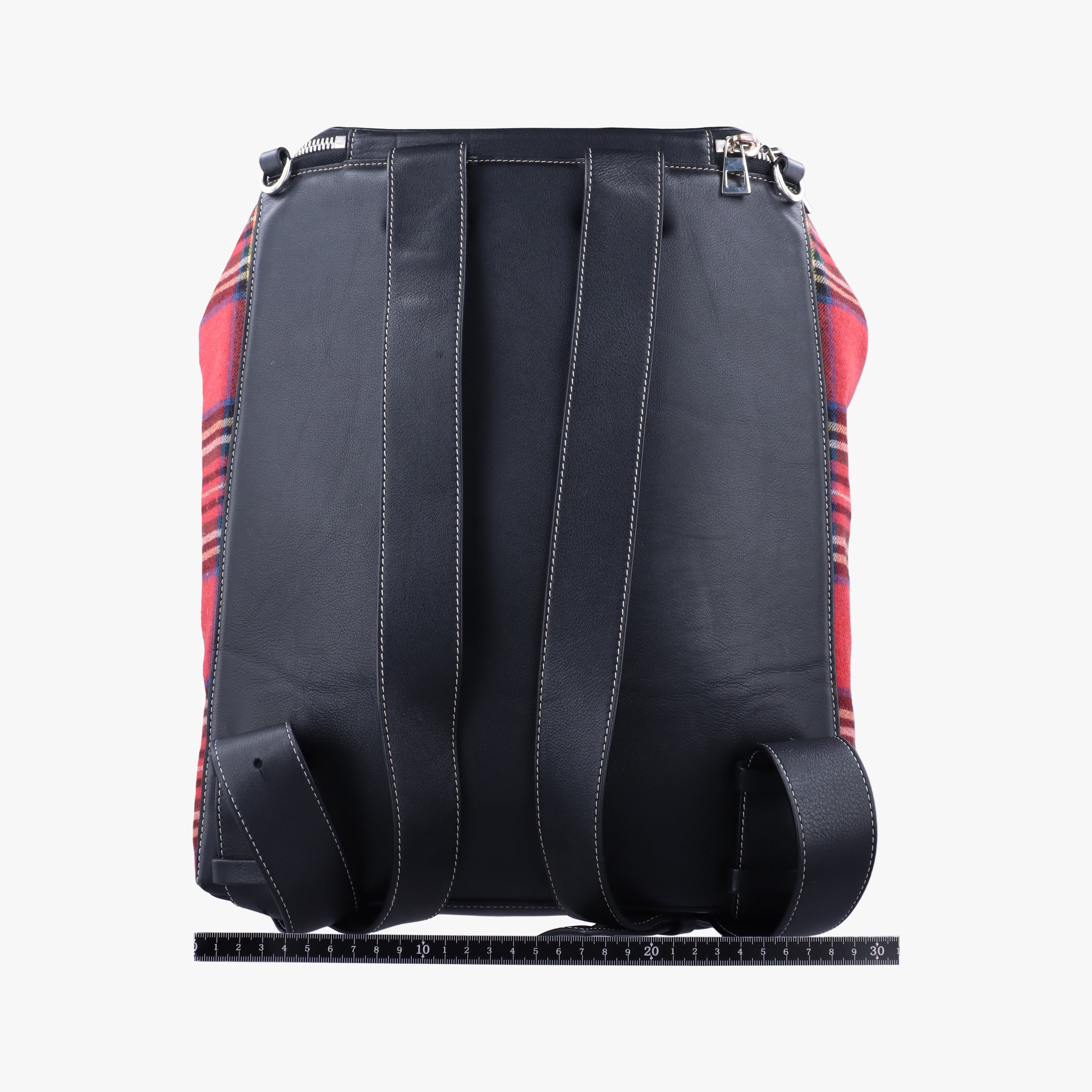 Pre-owned Loewe Goya Tartan Check Red x Blank Canvas x Leather  backpack/rucksack | stylenewstar