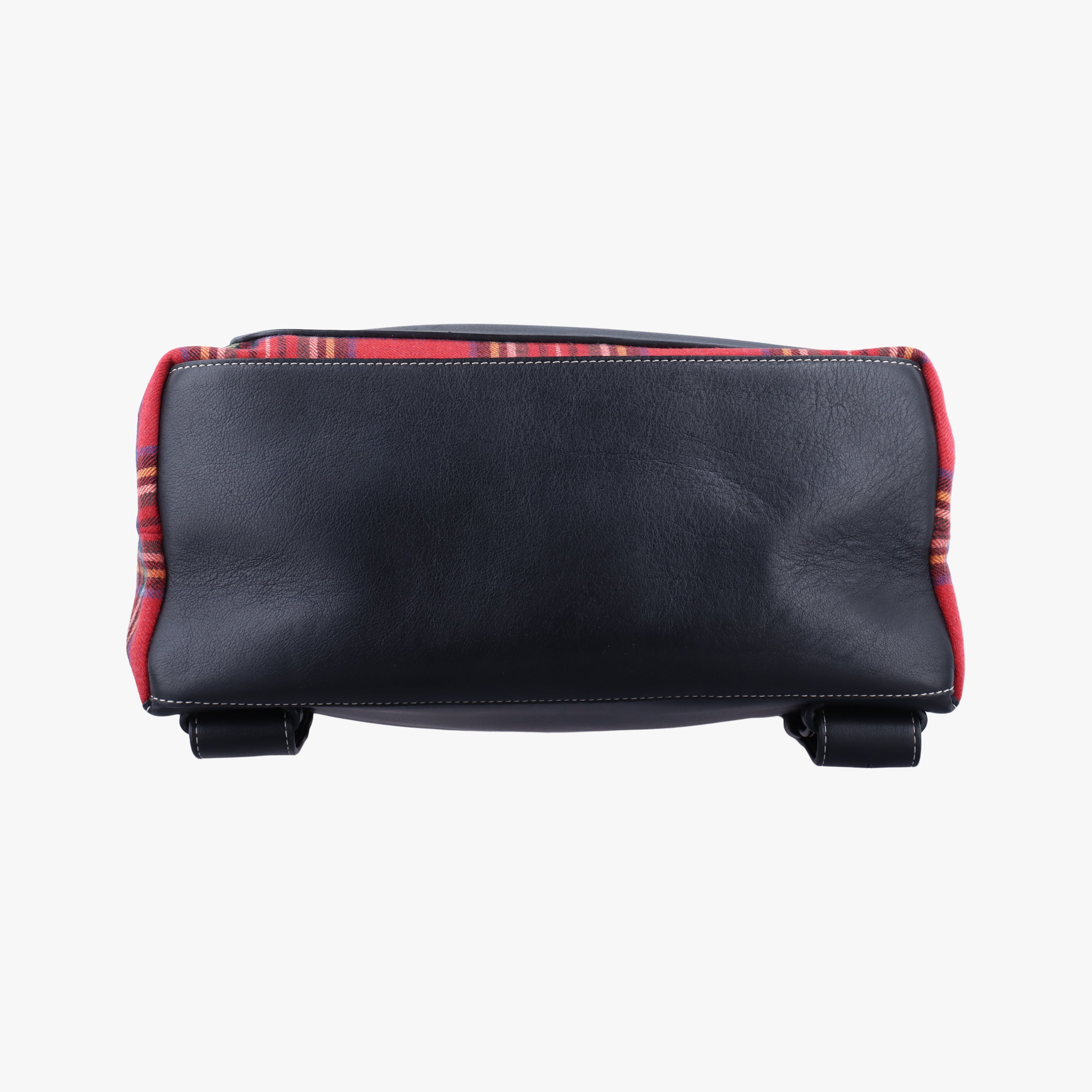 Pre-owned Loewe Goya Tartan Check Red x Blank Canvas x Leather  backpack/rucksack | stylenewstar