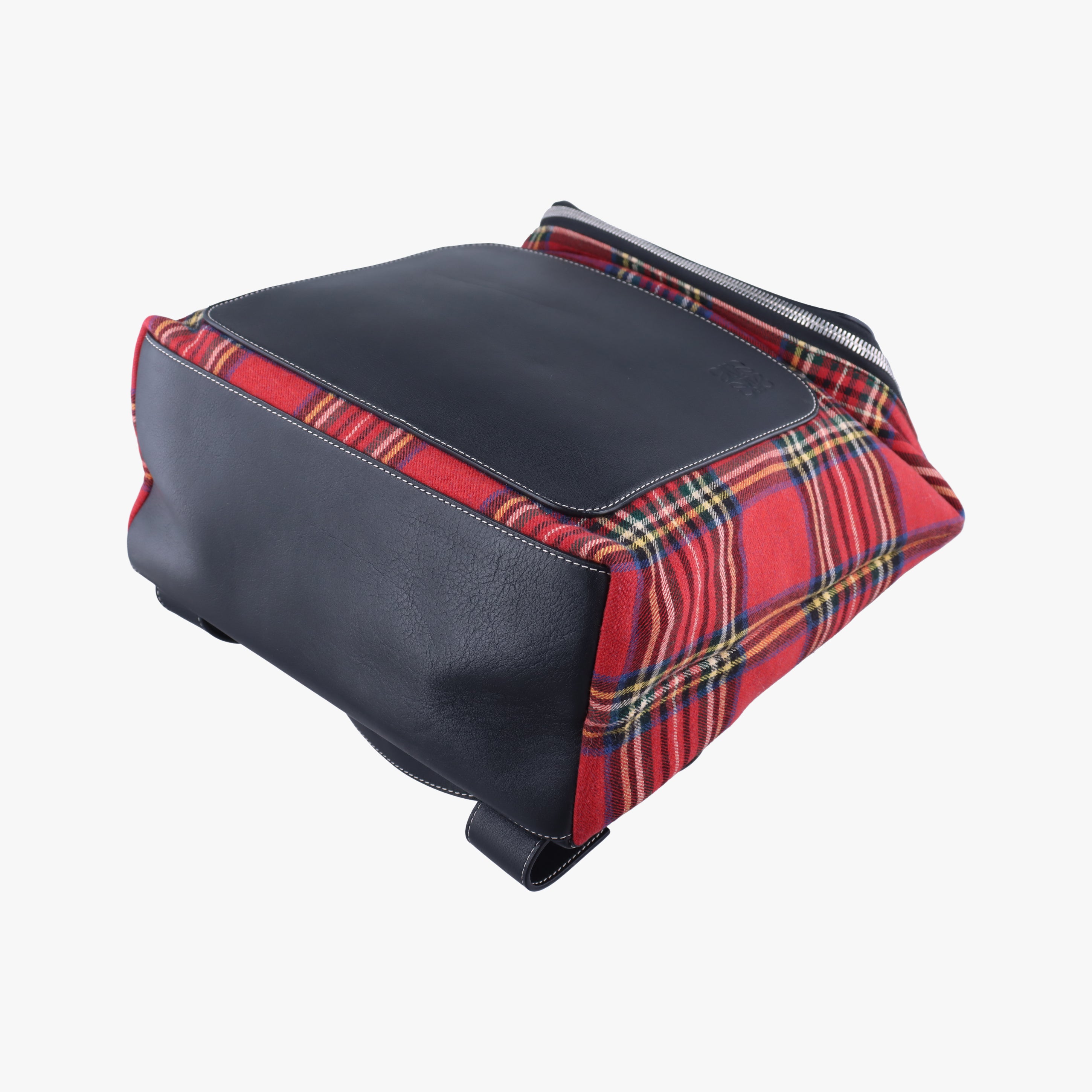 Pre-owned Loewe Goya Tartan Check Red x Blank Canvas x Leather  backpack/rucksack | stylenewstar
