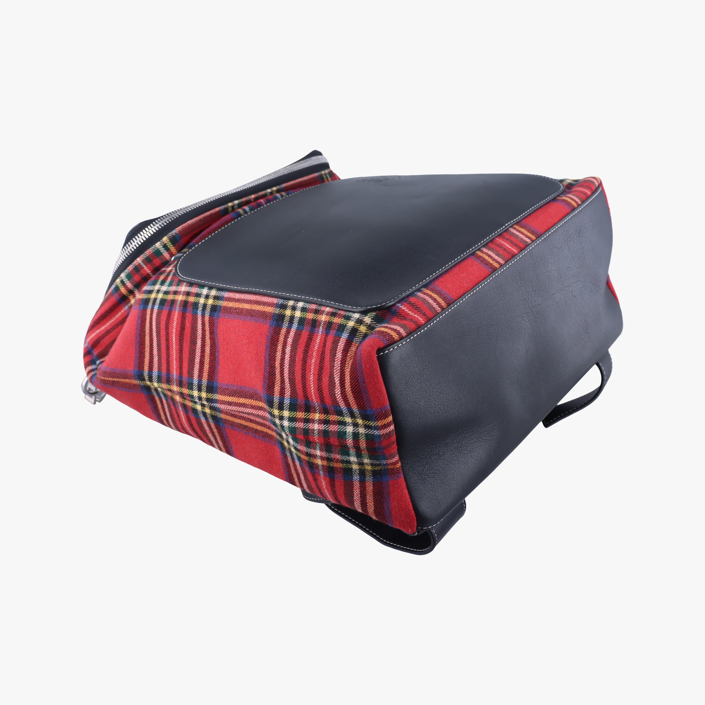 Pre-owned Loewe Goya Tartan Check Red x Blank Canvas x Leather  backpack/rucksack | stylenewstar