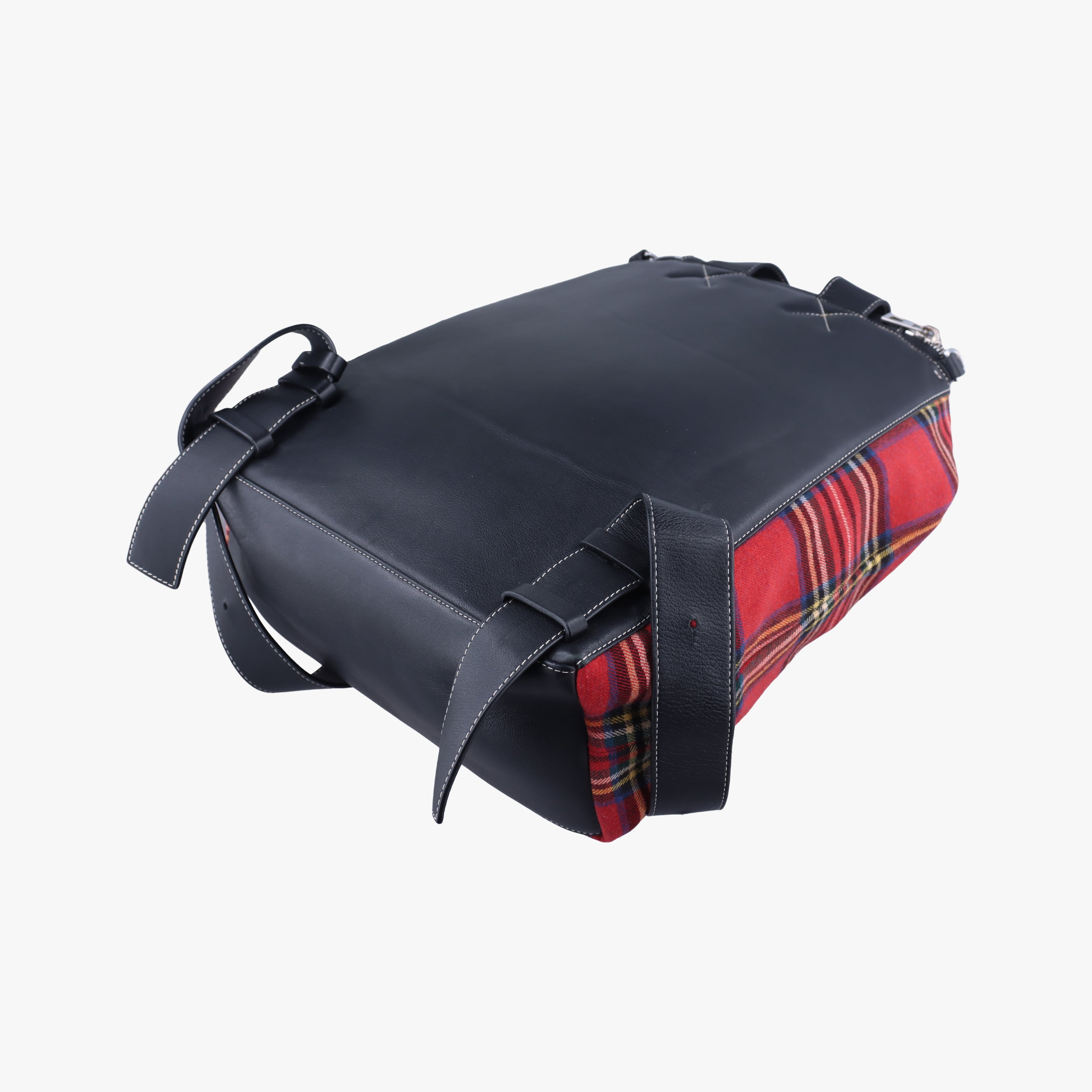 Pre-owned Loewe Goya Tartan Check Red x Blank Canvas x Leather  backpack/rucksack | stylenewstar