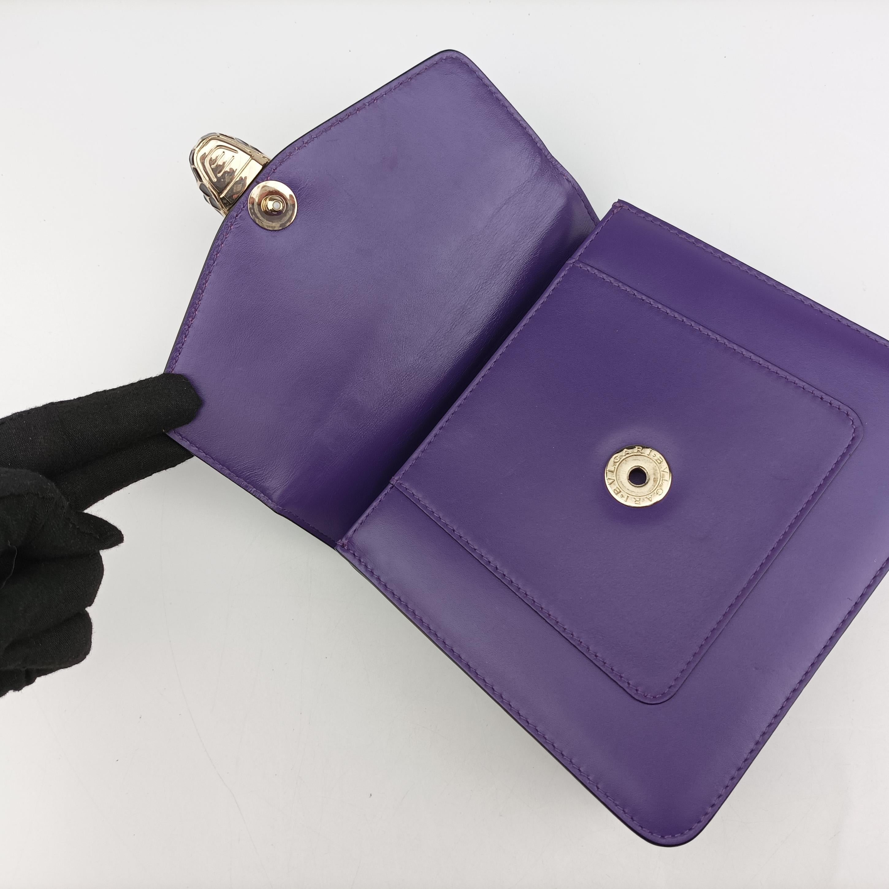 Pre-owned Bvlgari SERPENTI FOREVER Purple Leather  shoulderbag | stylenewstar