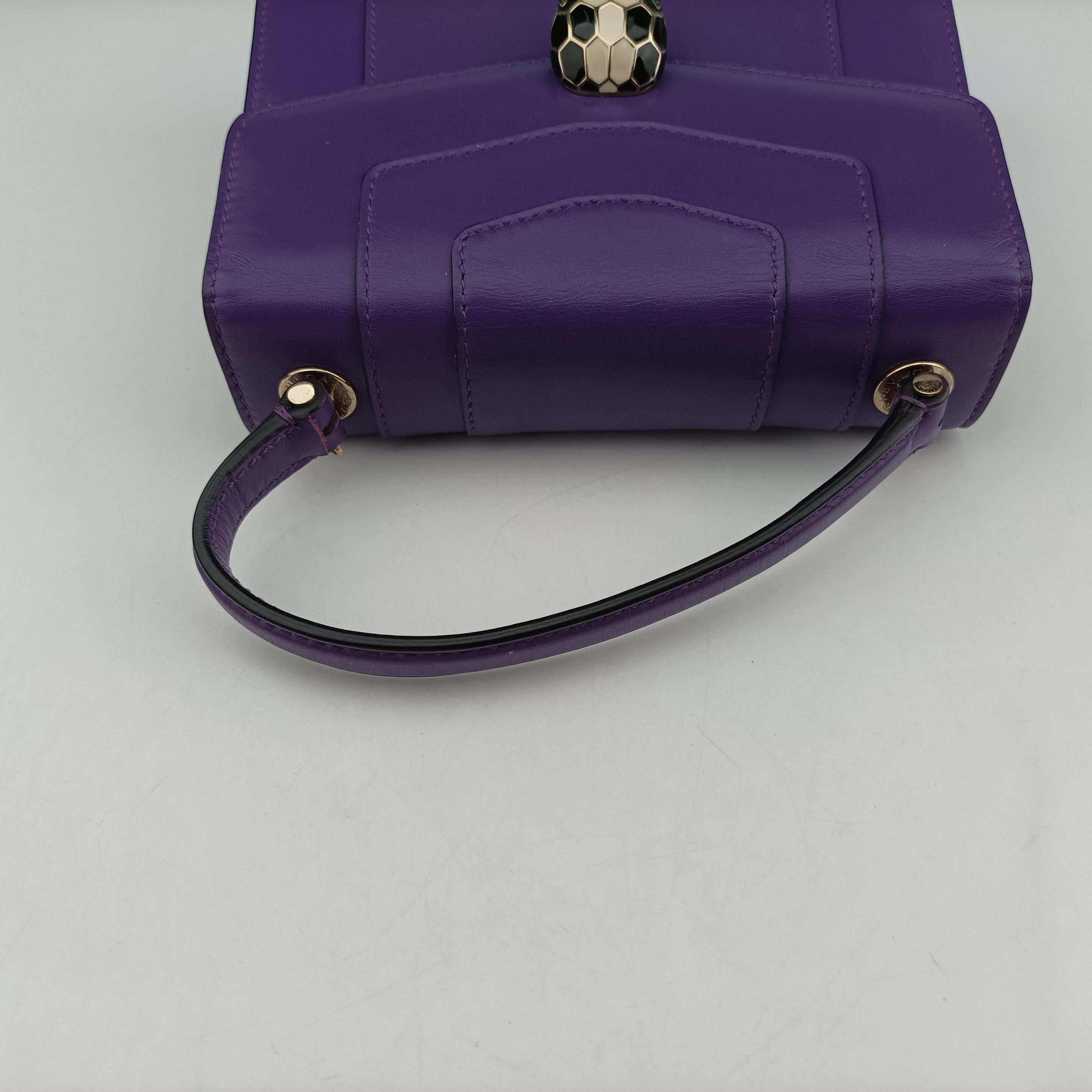 Pre-owned Bvlgari SERPENTI FOREVER Purple Leather  shoulderbag | stylenewstar