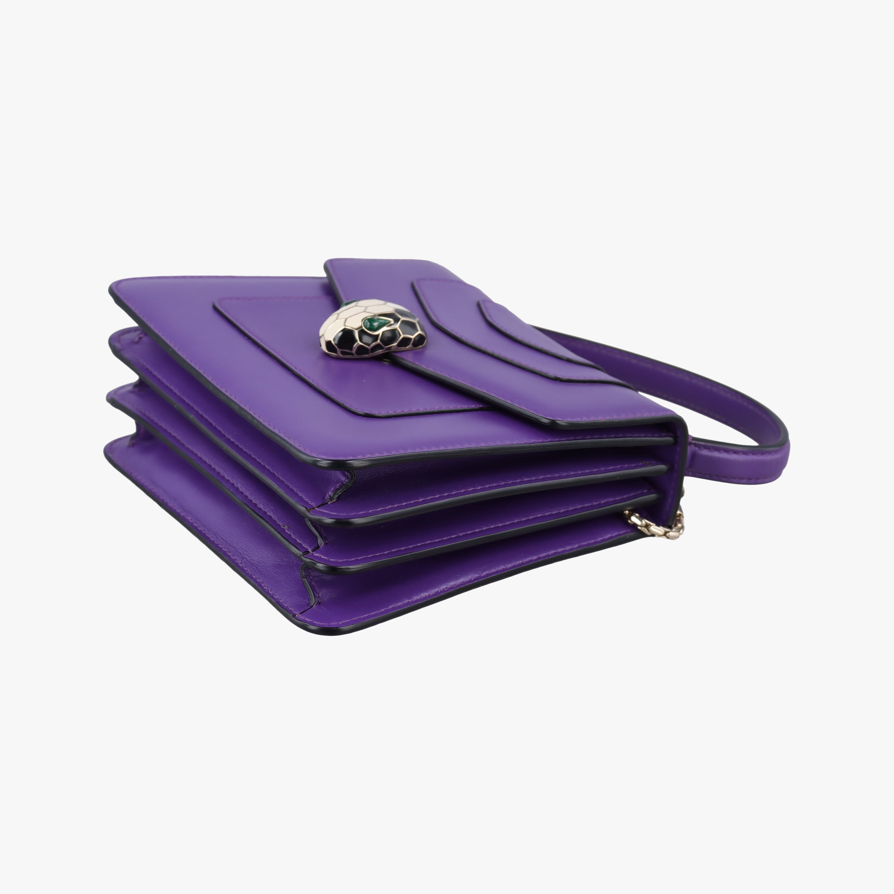 Pre-owned Bvlgari SERPENTI FOREVER Purple Leather  shoulderbag | stylenewstar
